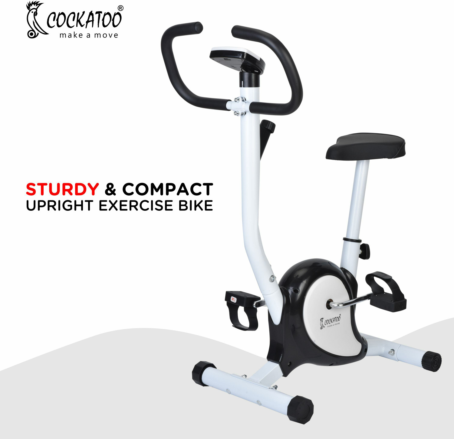 COCKATOO CB01 Belt Drive Mechanism With LCD Display Upright Stationary Exercise Bike White Price History
