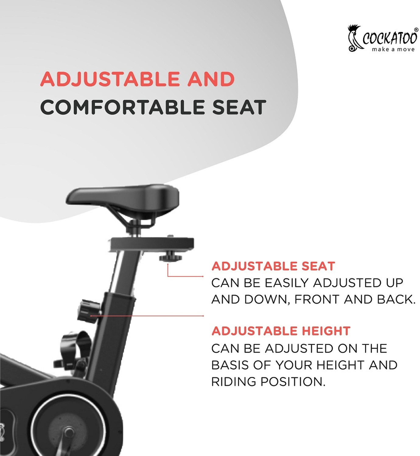 Image of COCKATOO SPB222 Chain Drive Max Weight 120 Kg FLYWHEEL 6 KG Spinner Exercise Bike