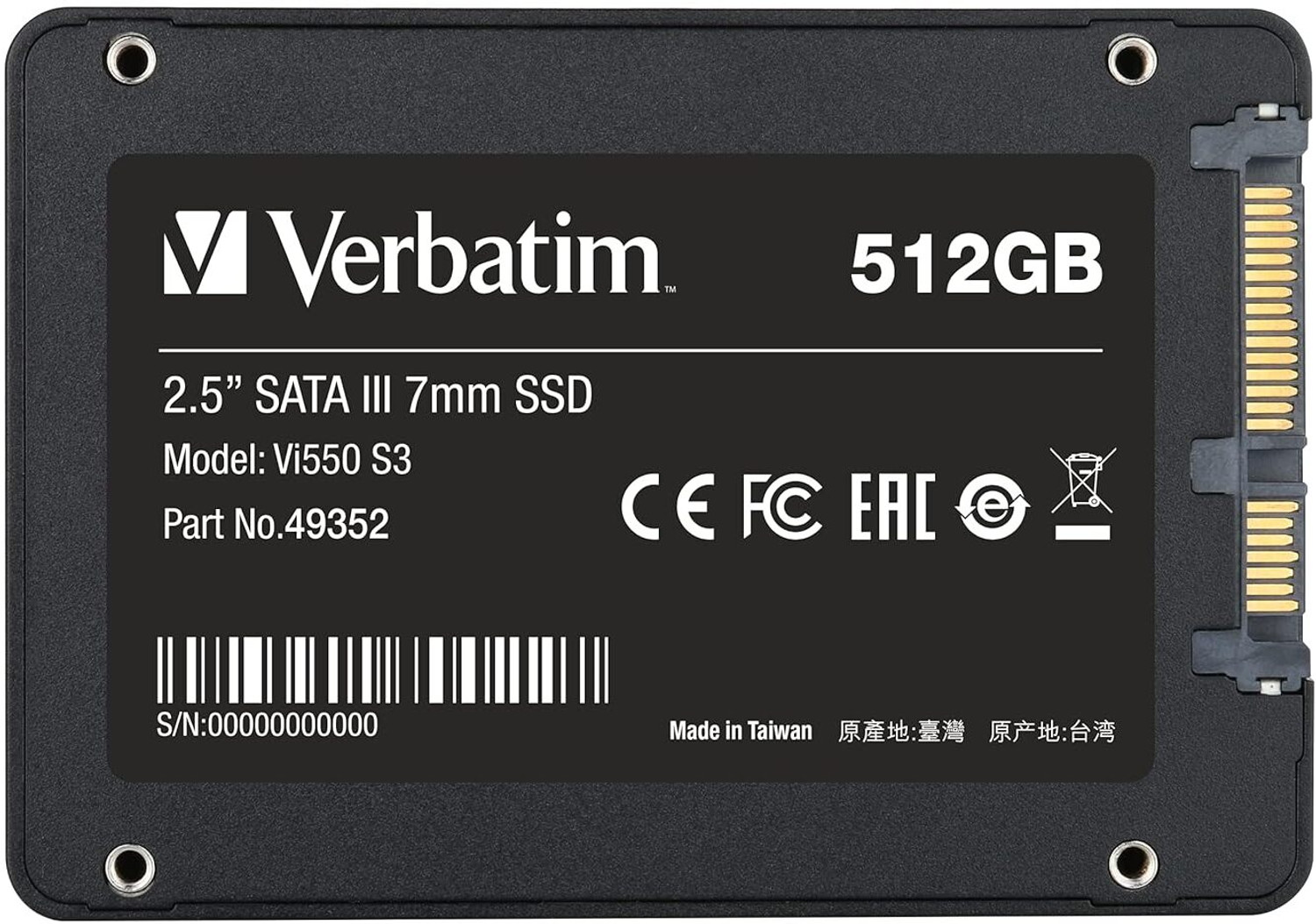 Image of Verbatim 512 GB External Solid State Drive (SSD) (Black)