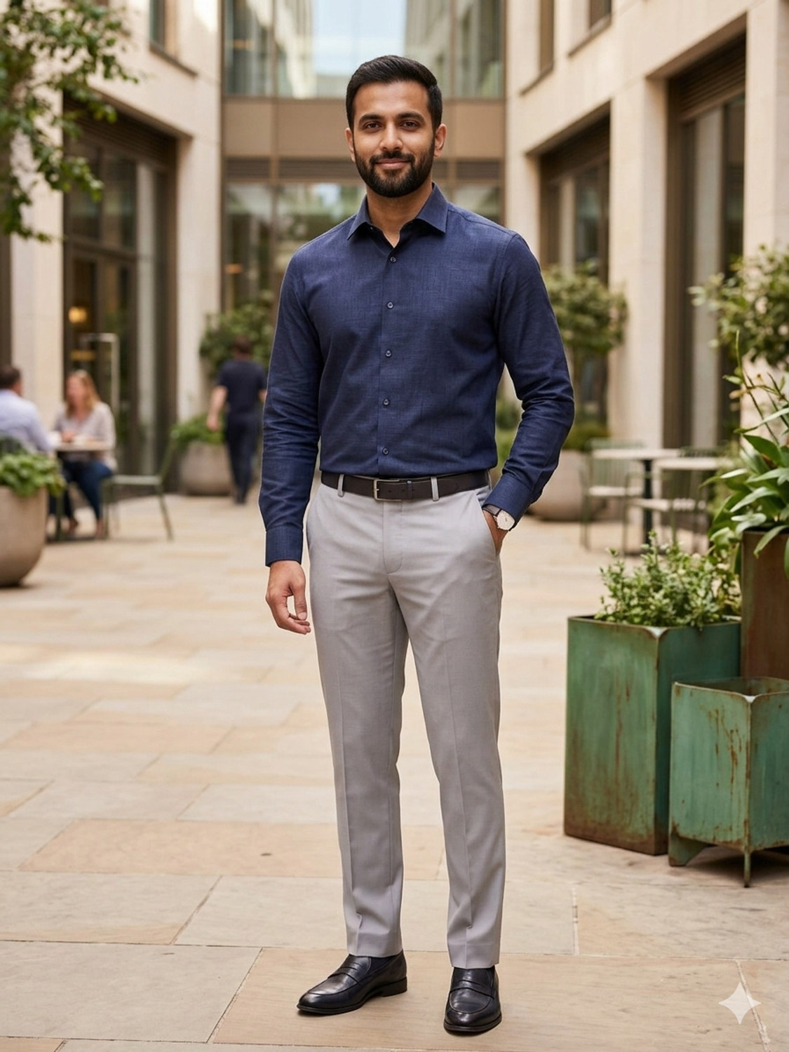 Image of KHODIYAR FASHION Unstitched Cotton Blend Shirt & Trouser Fabric Geometric Print