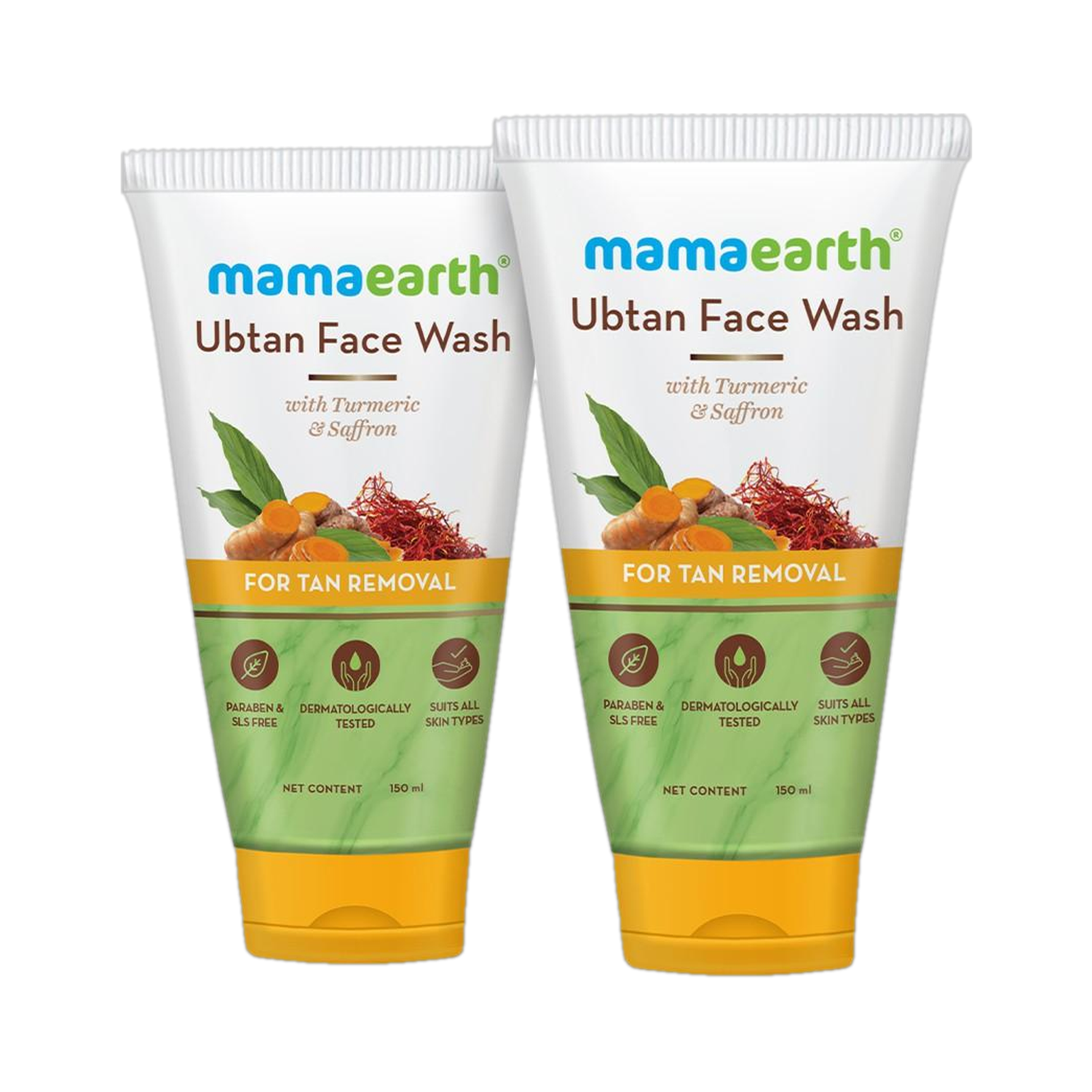 MamaEarth Ubtan Natural  with Turmeric & Saffron (Pack of 2) Face Wash