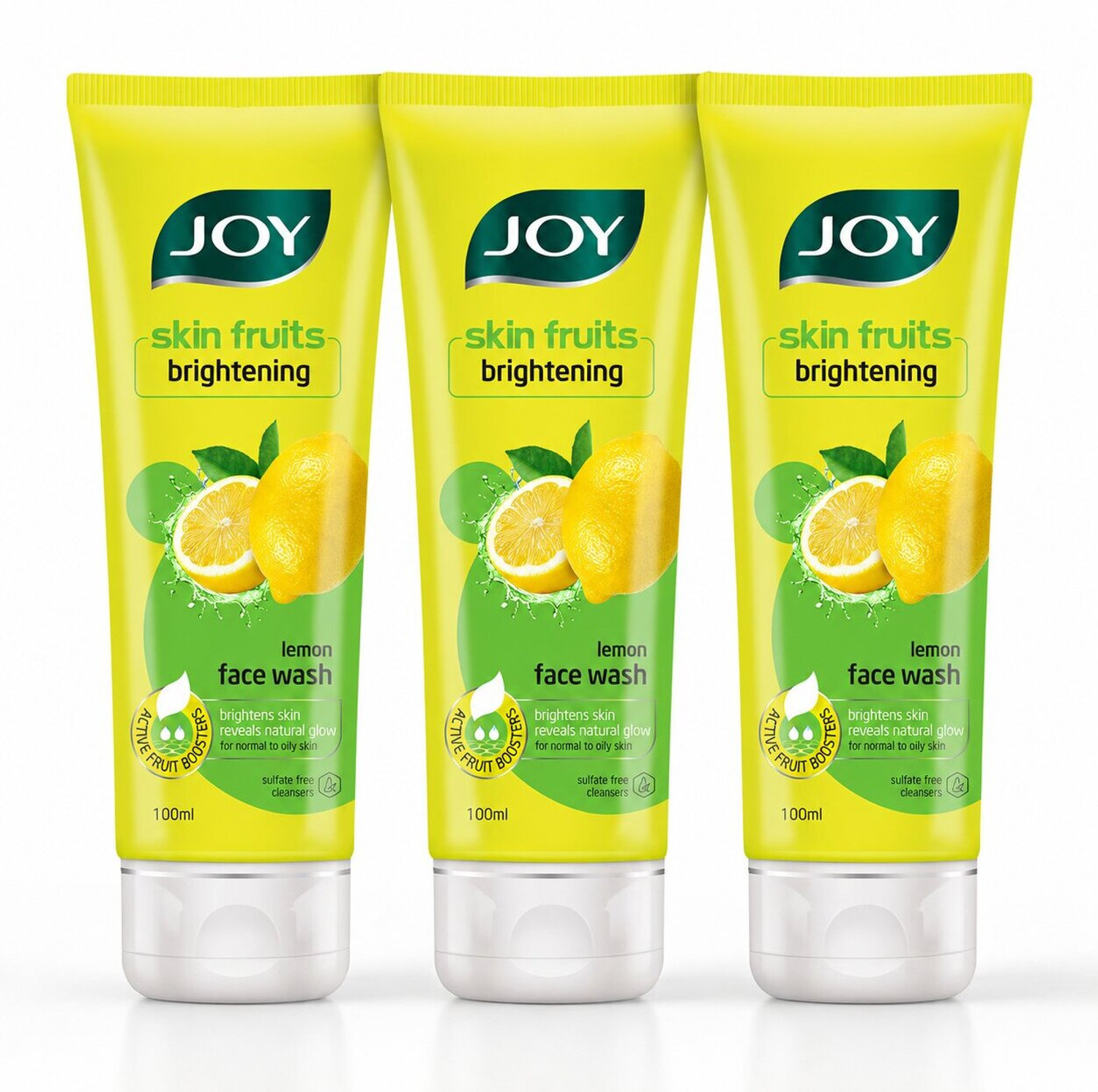 Joy Skin Fruits Brightening Lemon ( Pack of 3 x100ml) Face Wash