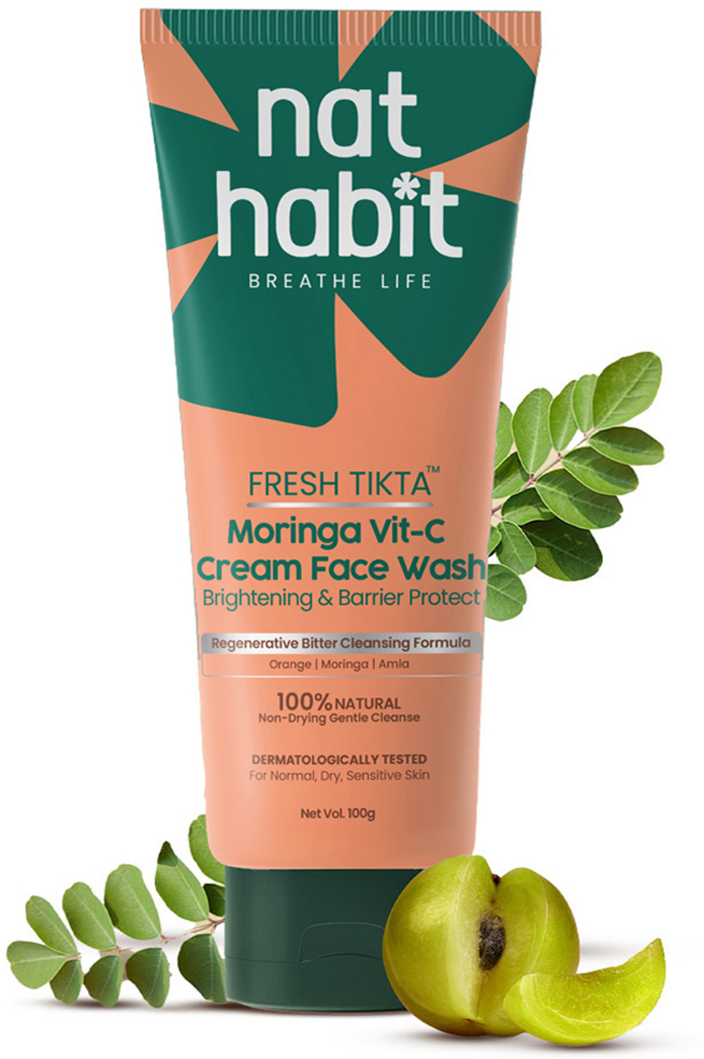 Nat Habit Oil Control & Glowing Skin Cream Vitamin C Face Wash