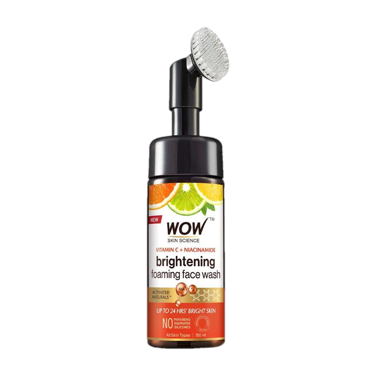 WOW SKIN SCIENCE Brightening Vitamin C Foaming with Built-In Face Brus