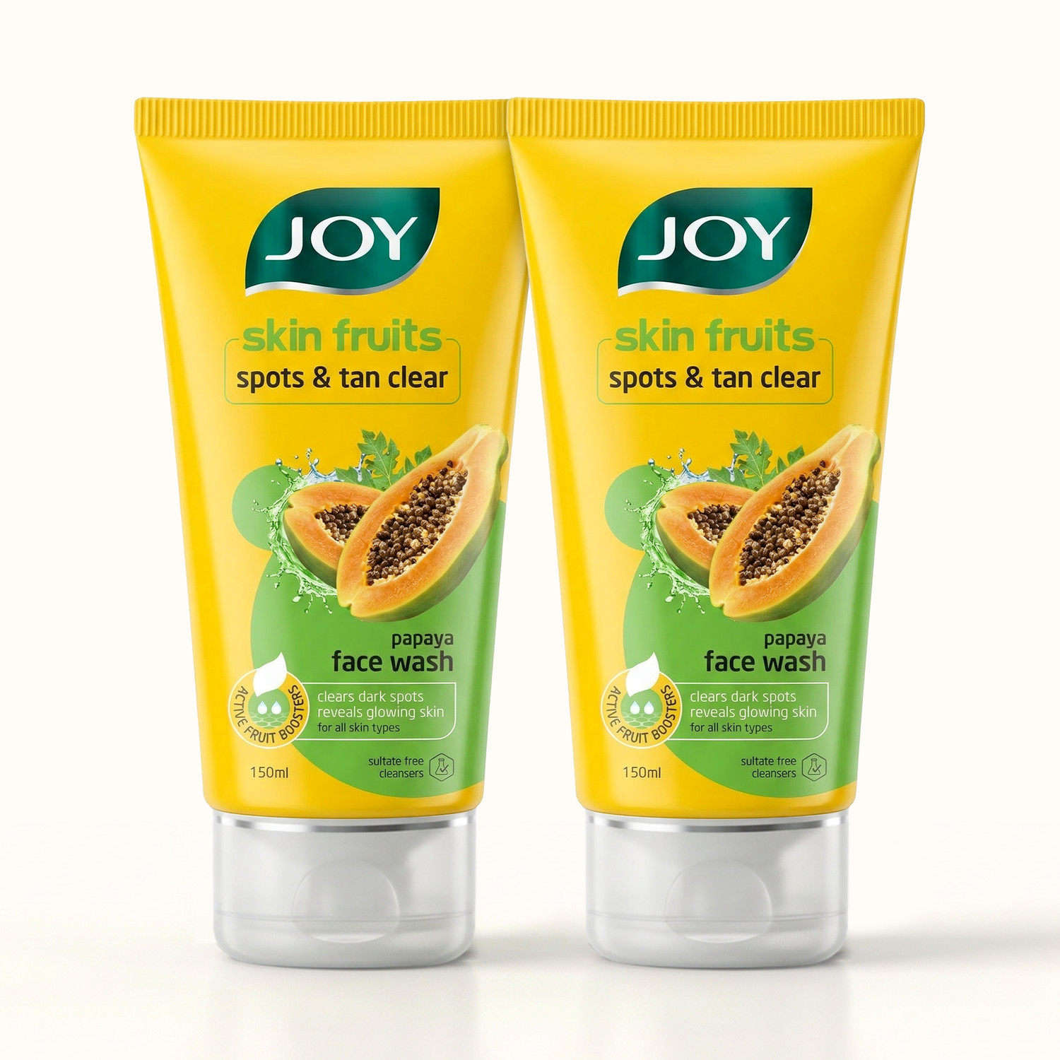 Joy Skin Fruits Spots & Tan Clear Papaya face wash (Pack of 2 x150ml) 