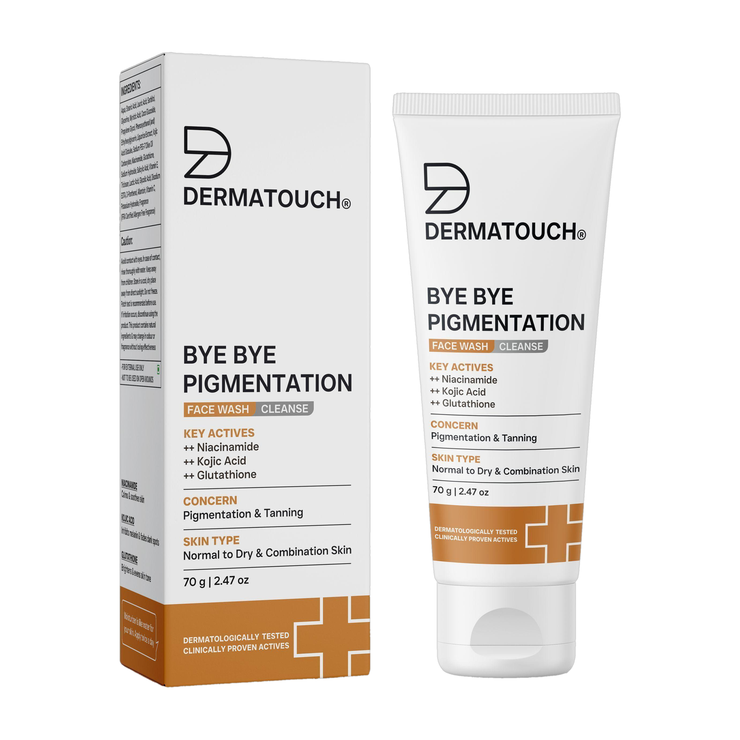 Dermatouch Bye Bye Pigmentation  Niacinamide, Kojic Acid, & Glutathione Face Wash