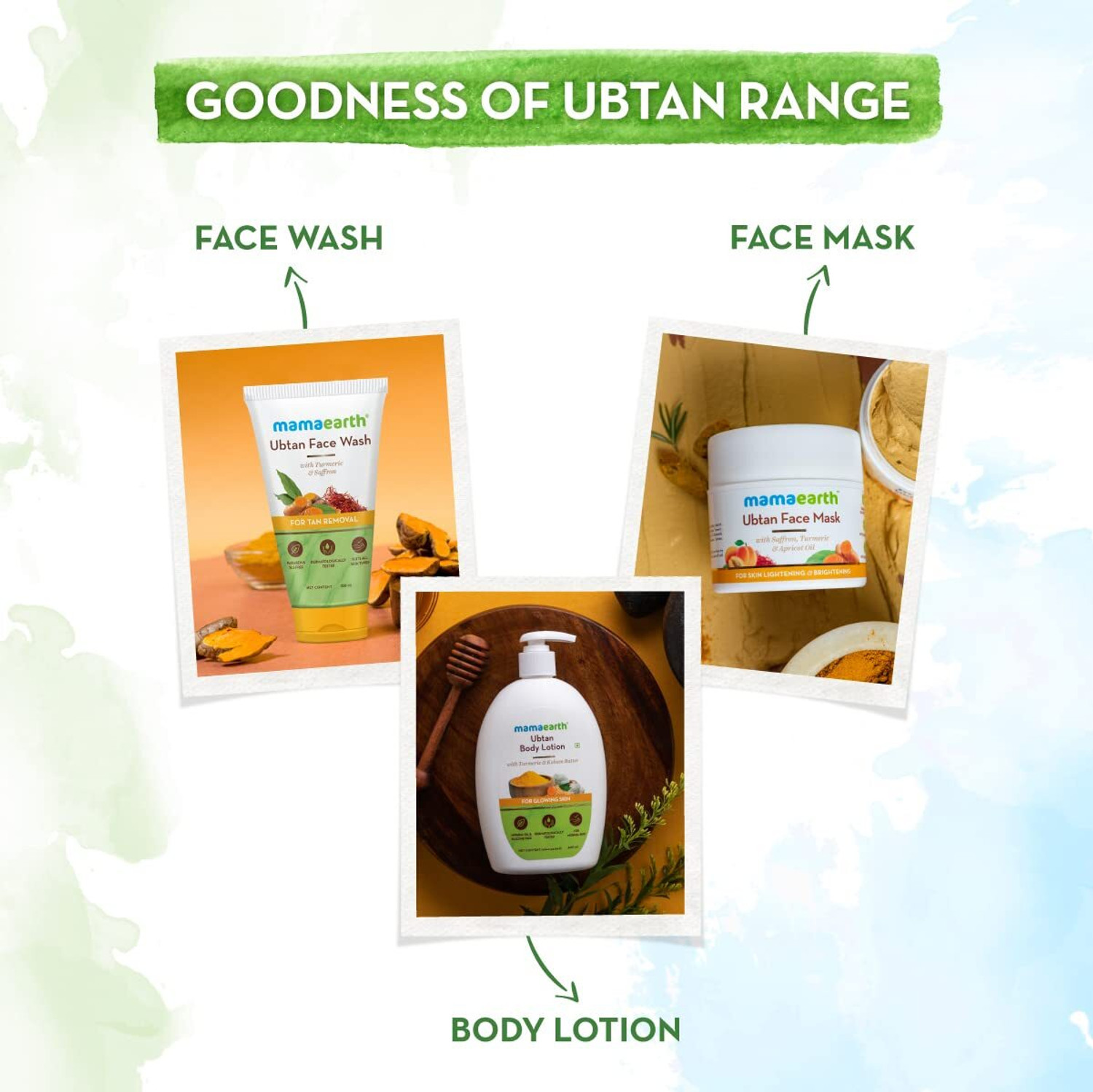 Image of Mamaearth Ubtan Natural |Anti-Tan For all Skin Types with Turmeric & Saffron Face Wash