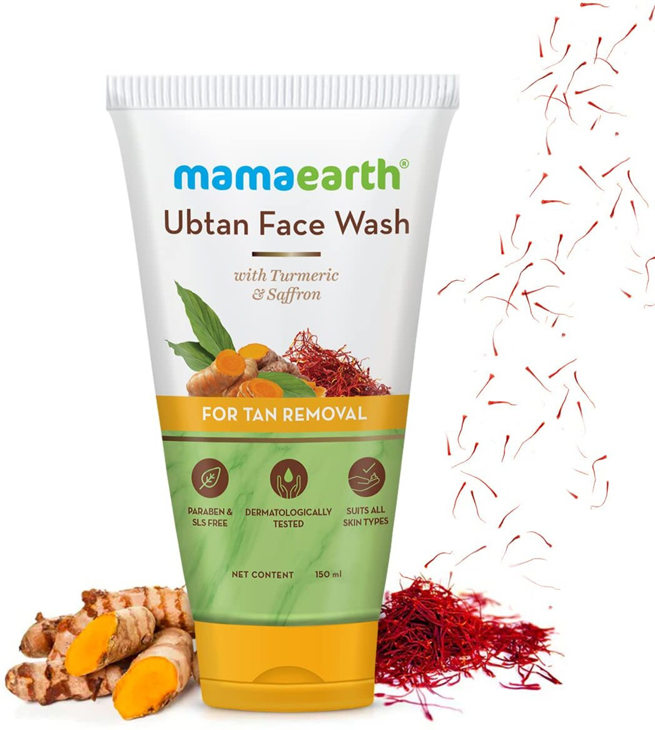 Image of Mamaearth Ubtan Natural |Anti-Tan For all Skin Types with Turmeric & Saffron Face Wash