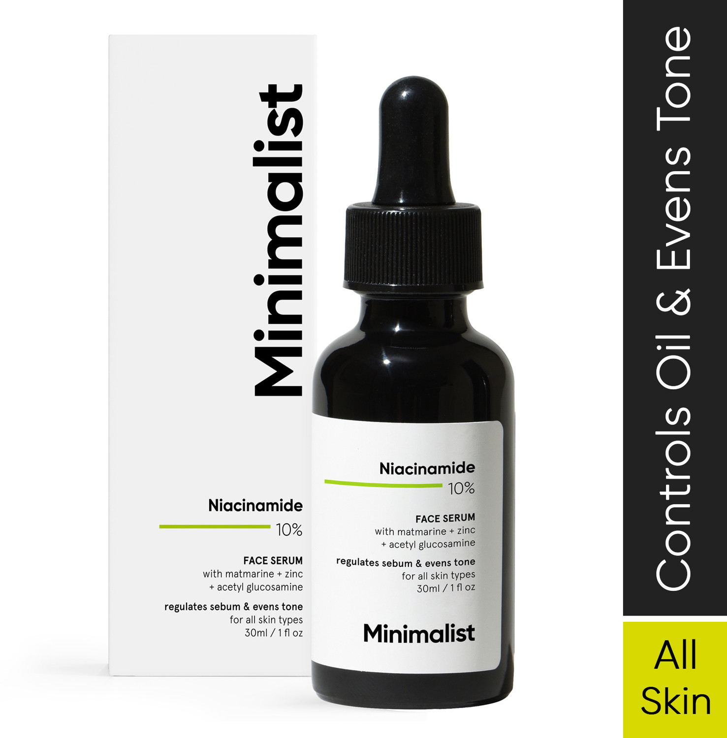 Minimalist 10% Niacinamide Serum with Zinc – Oil Balancing, 30ml