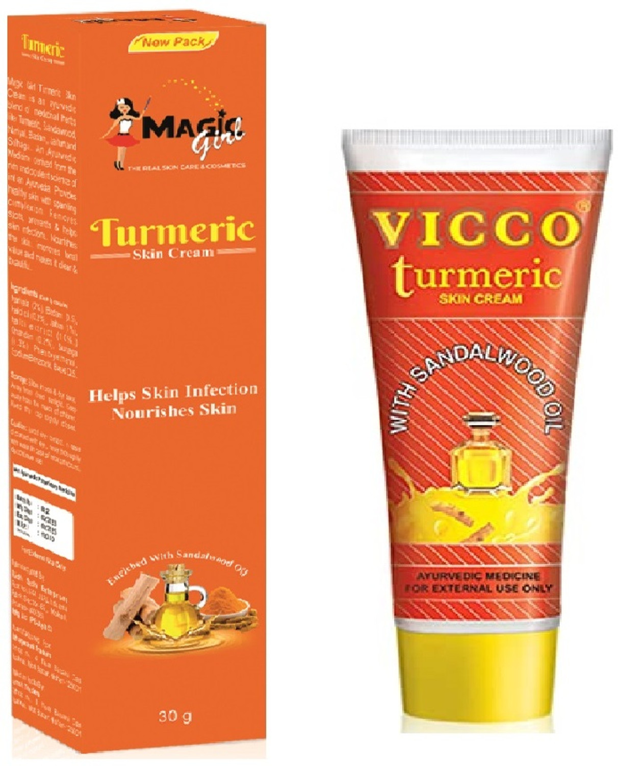 VICCO TURMERIC CREAM 15 + MAGIC TURMERIC 30 GRM