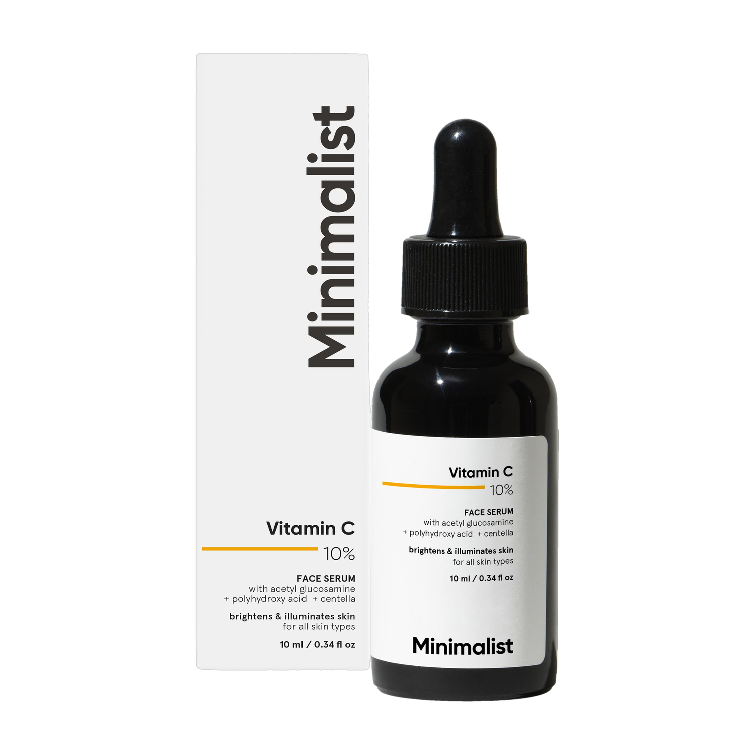 Minimalist Vitamin C serum 10% for Skin Brightening, UV Damage & Glow(