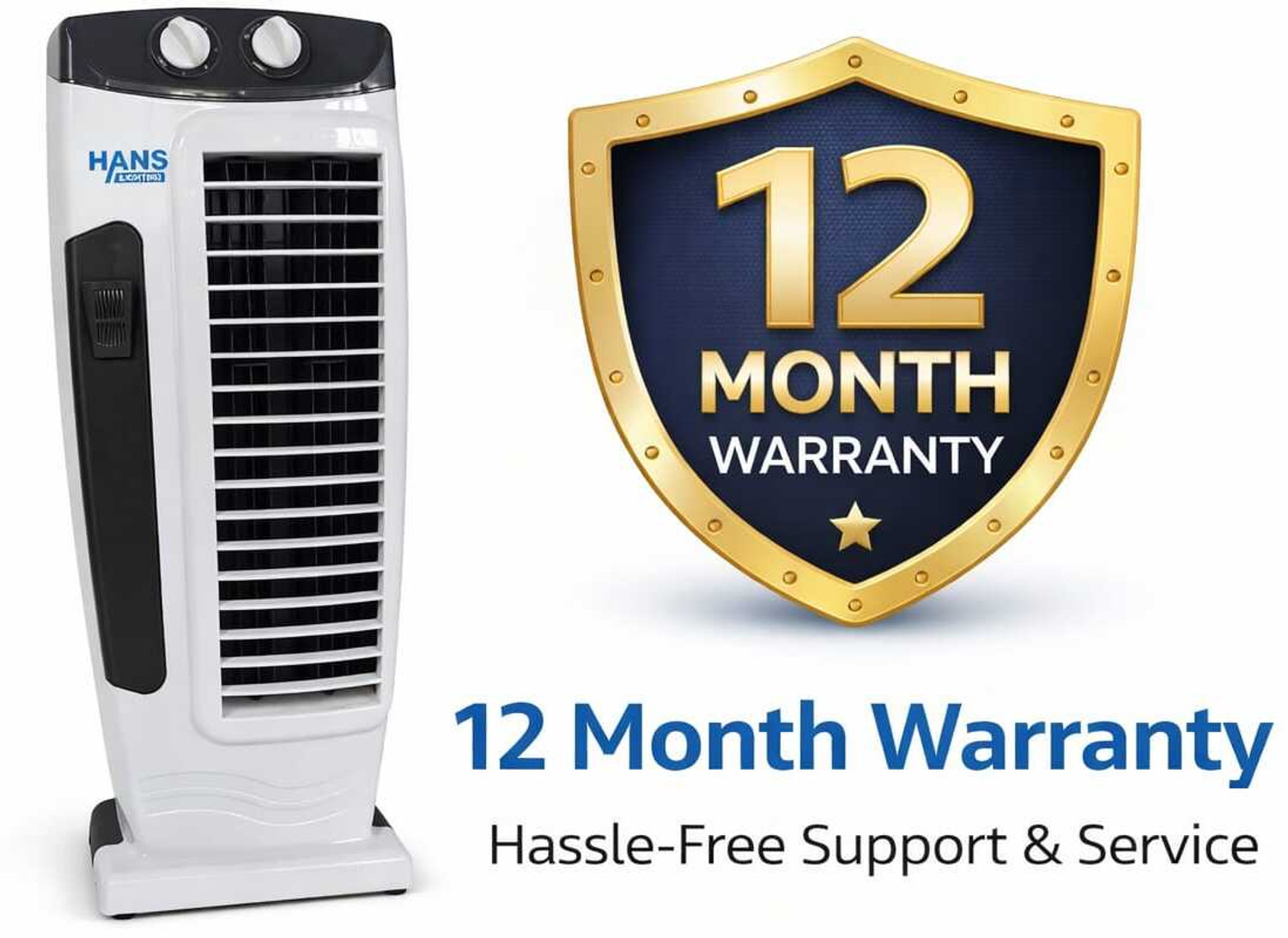 Image of DORQ 14 L Room /Personal Air Cooler (White, Double Ended Fan SPSP-56)
