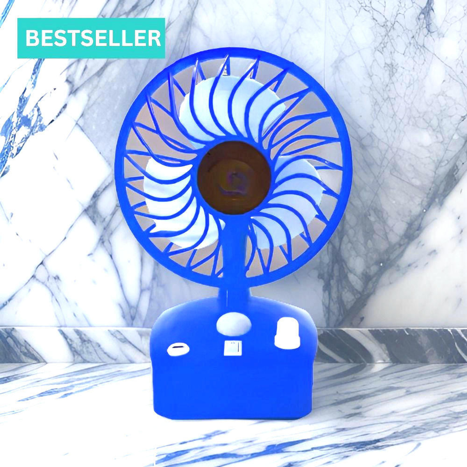 Image of DAKSHWAY High Speed Rechargeable Table Fan with LED Light For Office Desk, Home F3602 Ultra High Speed 1400 mm Table Fan (5 Star | Multicolor | Pack of 1)