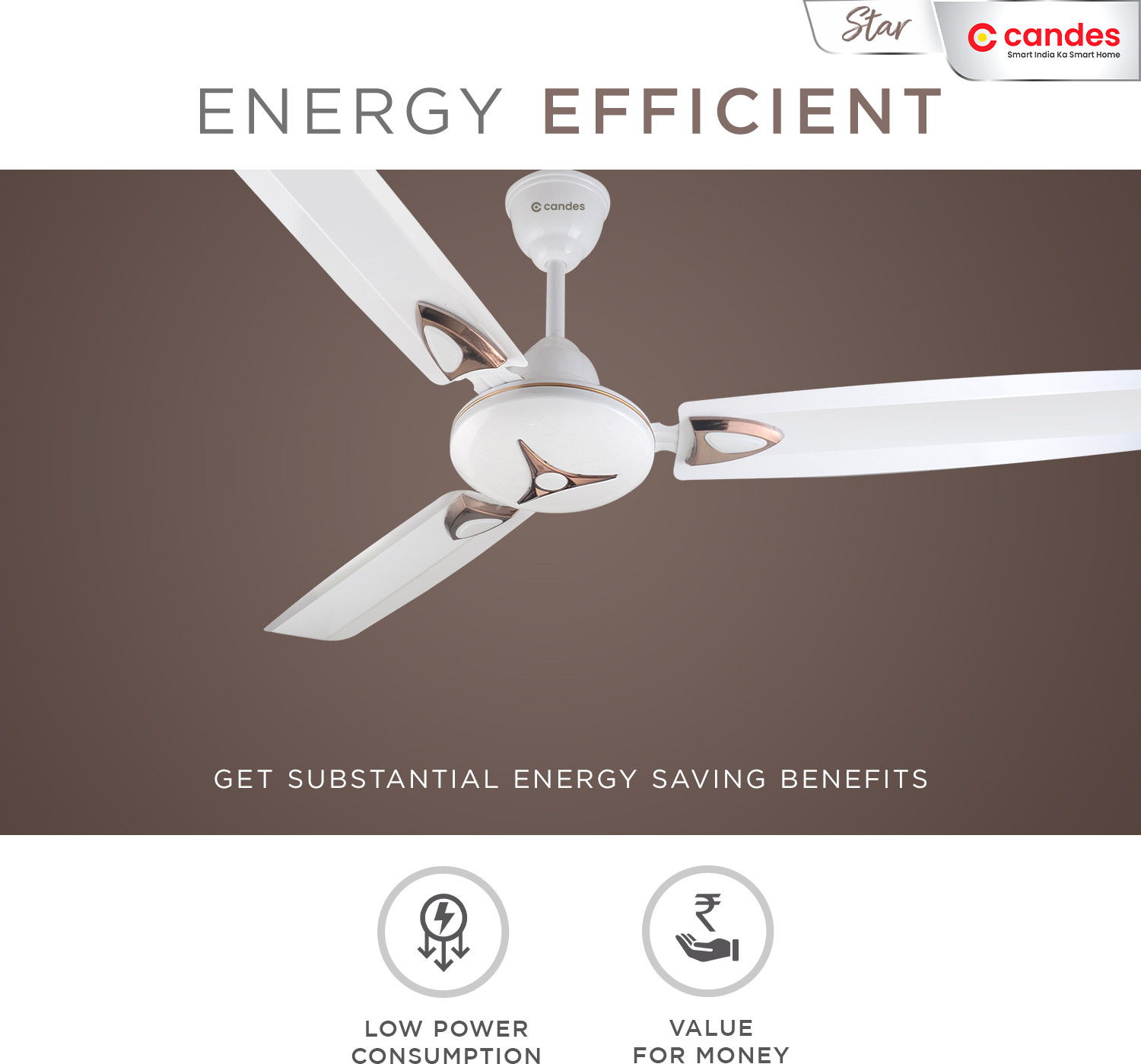 Image of Candes Star 48 inch / 1200 MM HIGH Speed ANTI-DUST (100% Copper) Ceiling Fan - 400 RPM - With 3 Years Warranty with 2 Year Warranty Anti Dust 1200 mm Ceiling Fan