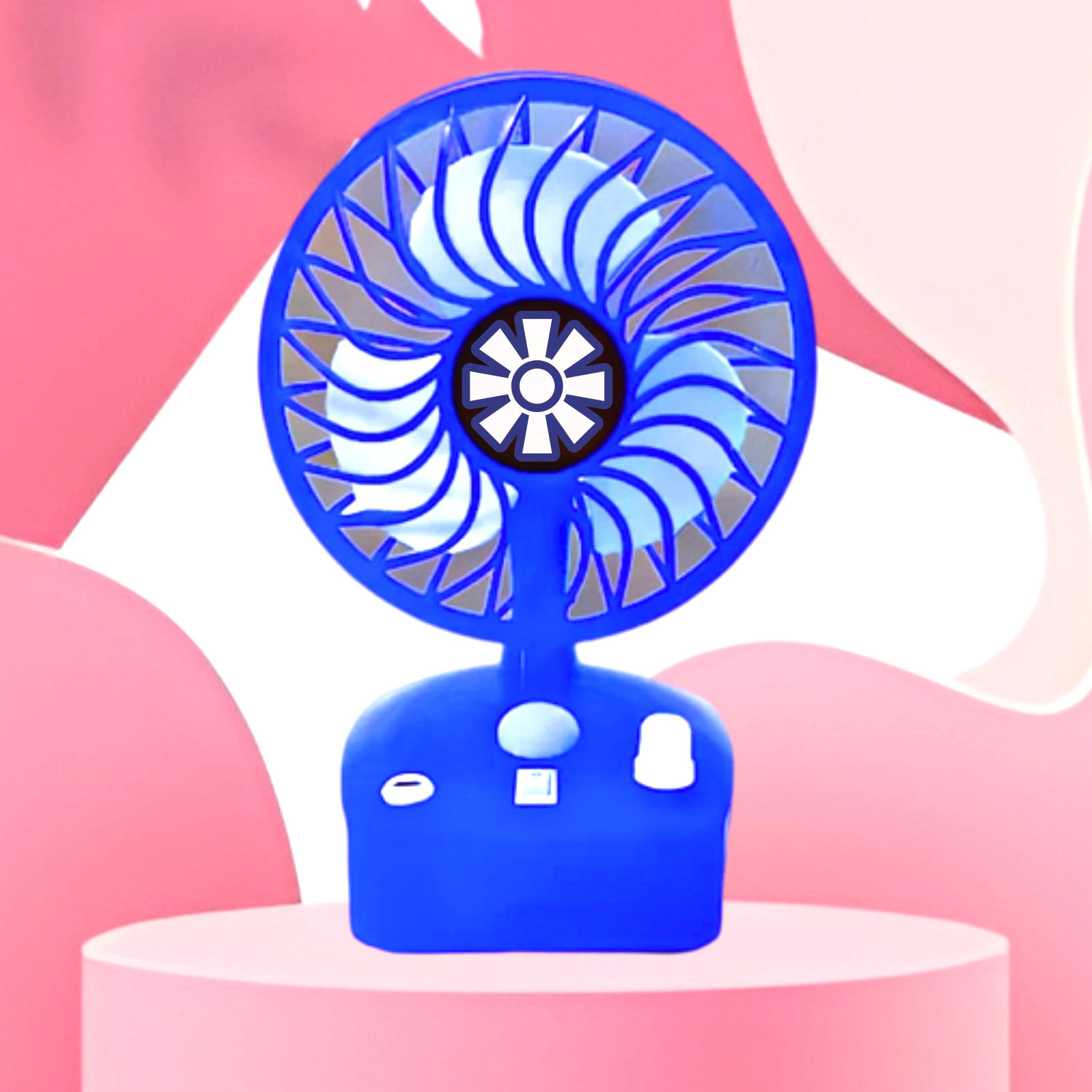 Image of DAKSHWAY High Speed Rechargeable Table Fan with LED Light For Office Desk, Home F3602 Ultra High Speed 1400 mm Table Fan (5 Star | Multicolor | Pack of 1)