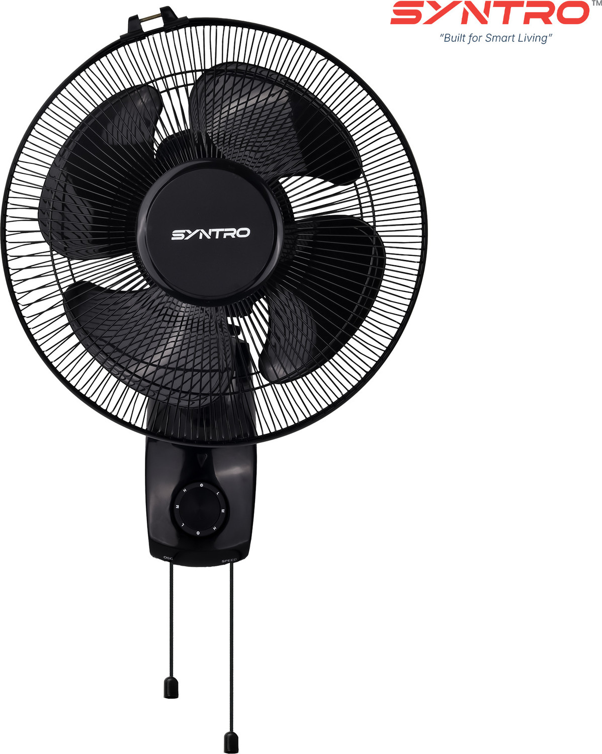 Image of Syntro AERON | High Speed with 12 Months Warranty 300 mm Wall Fan (BLACK | Pack of 1)