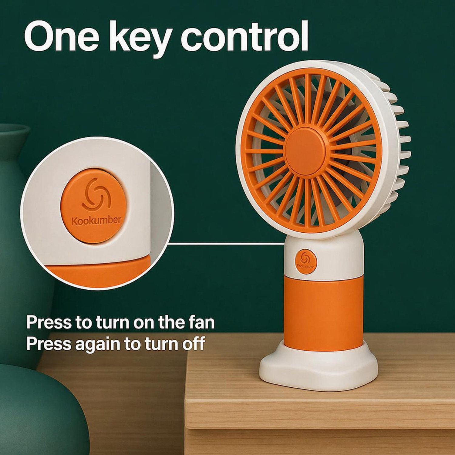 Image of DAKSHWAY High Speed Rechargeable Table Fan with LED Light For Office Desk, Home F3602 Ultra High Speed 1400 mm Table Fan (5 Star | Multicolor | Pack of 1)