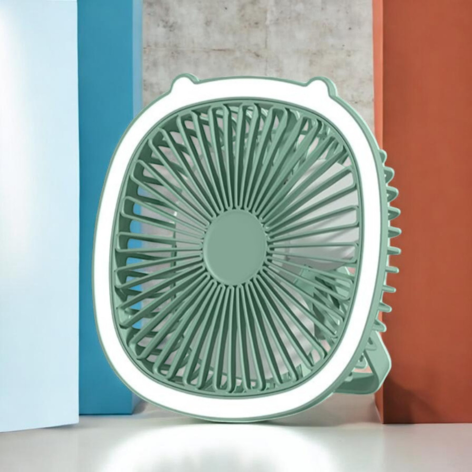 Image of Gatushop High Speed Rechargeable Table Fan with LED Light For Office Desk, Home F3601 Ultra High Speed 1400 mm Table Fan (5 Star | Multicolor | Pack of 1)
