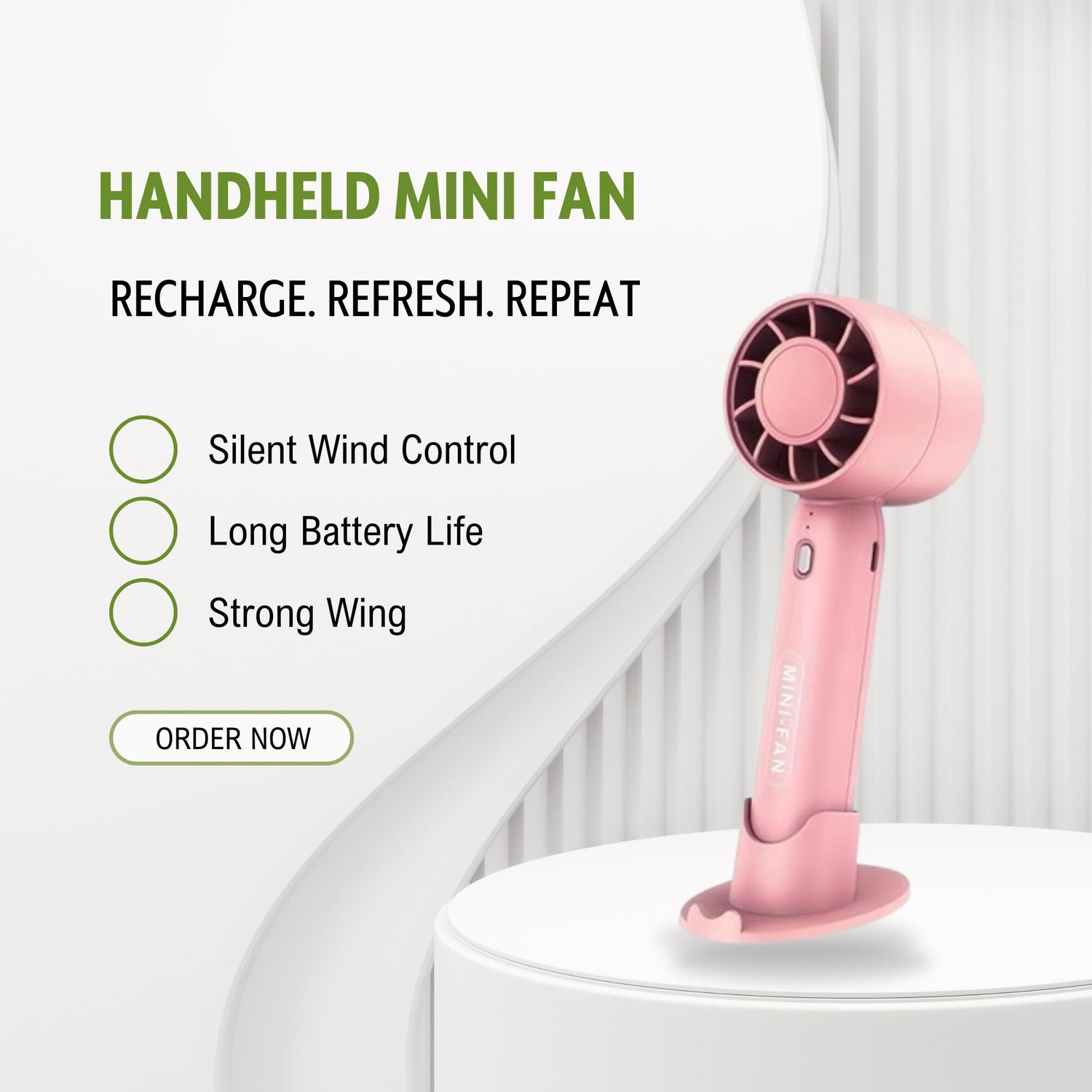 Image of YAKUNOX Mini USB Fan Portable Rechargeable Cooling Fan for Travel Random Colour Anti Dust 90 mm Table Fan (Multicolor | Pack of 1)