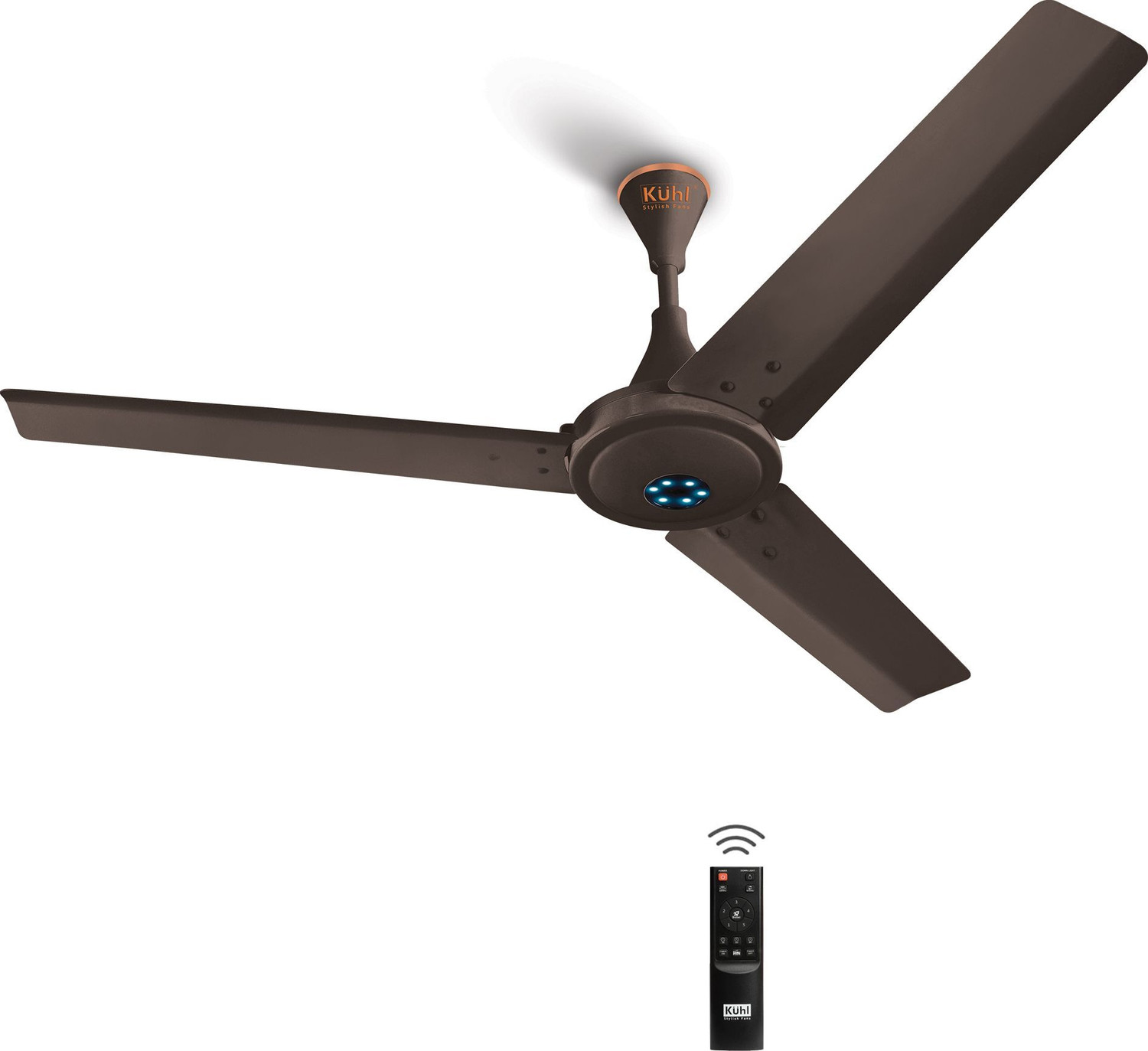 KUHL Prima A6 I 65% Power Saving BLDC Ceiling Fan, BEE 5 Star Rating, ISI Certified I 5 Star 1200 mm BLDC Motor with Remote 3 Blade Ceiling Fan
