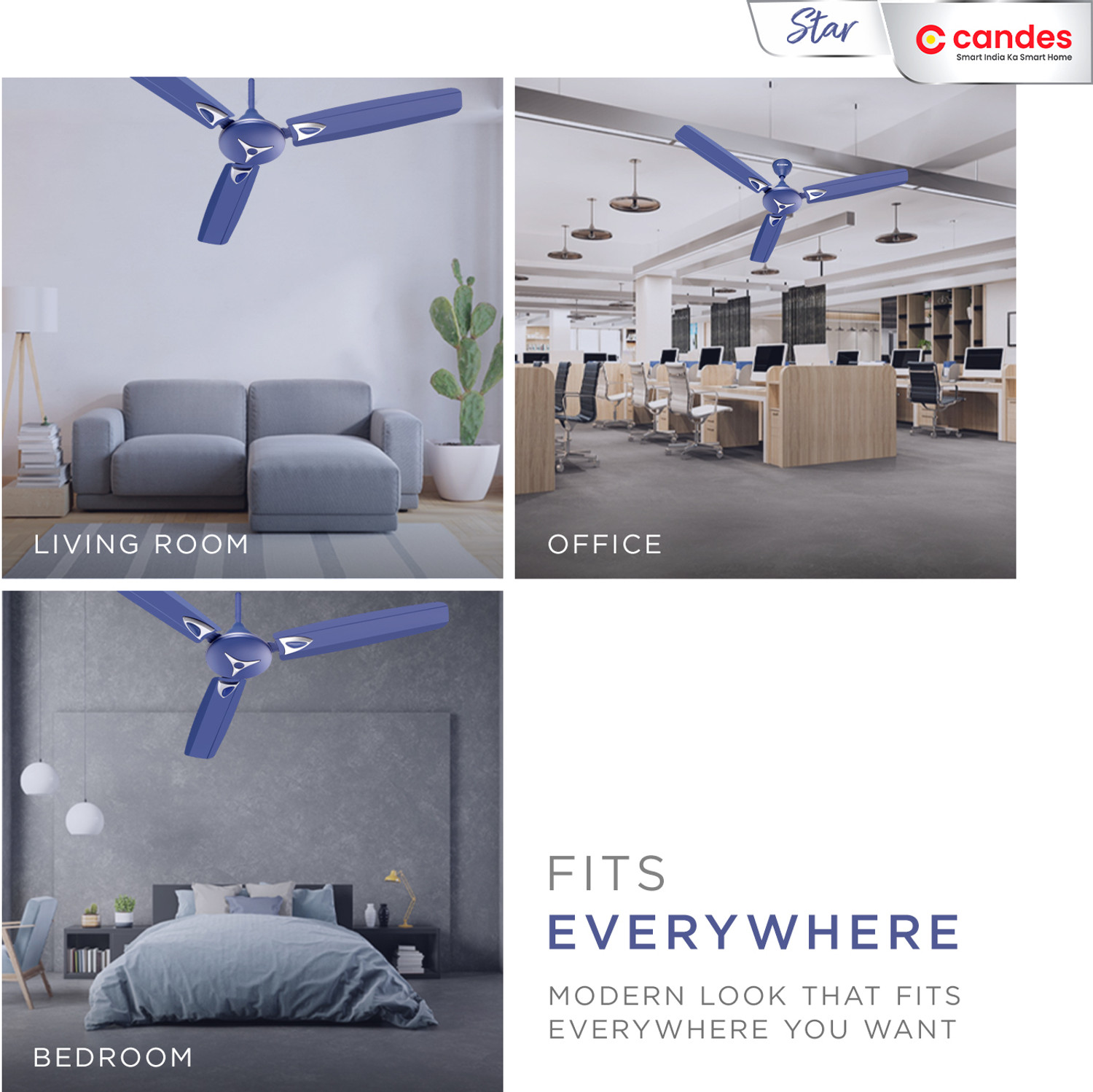 Image of Candes Star Decorative with 2 Year Warranty Ultra High Speed 1200 mm Ceiling Fan