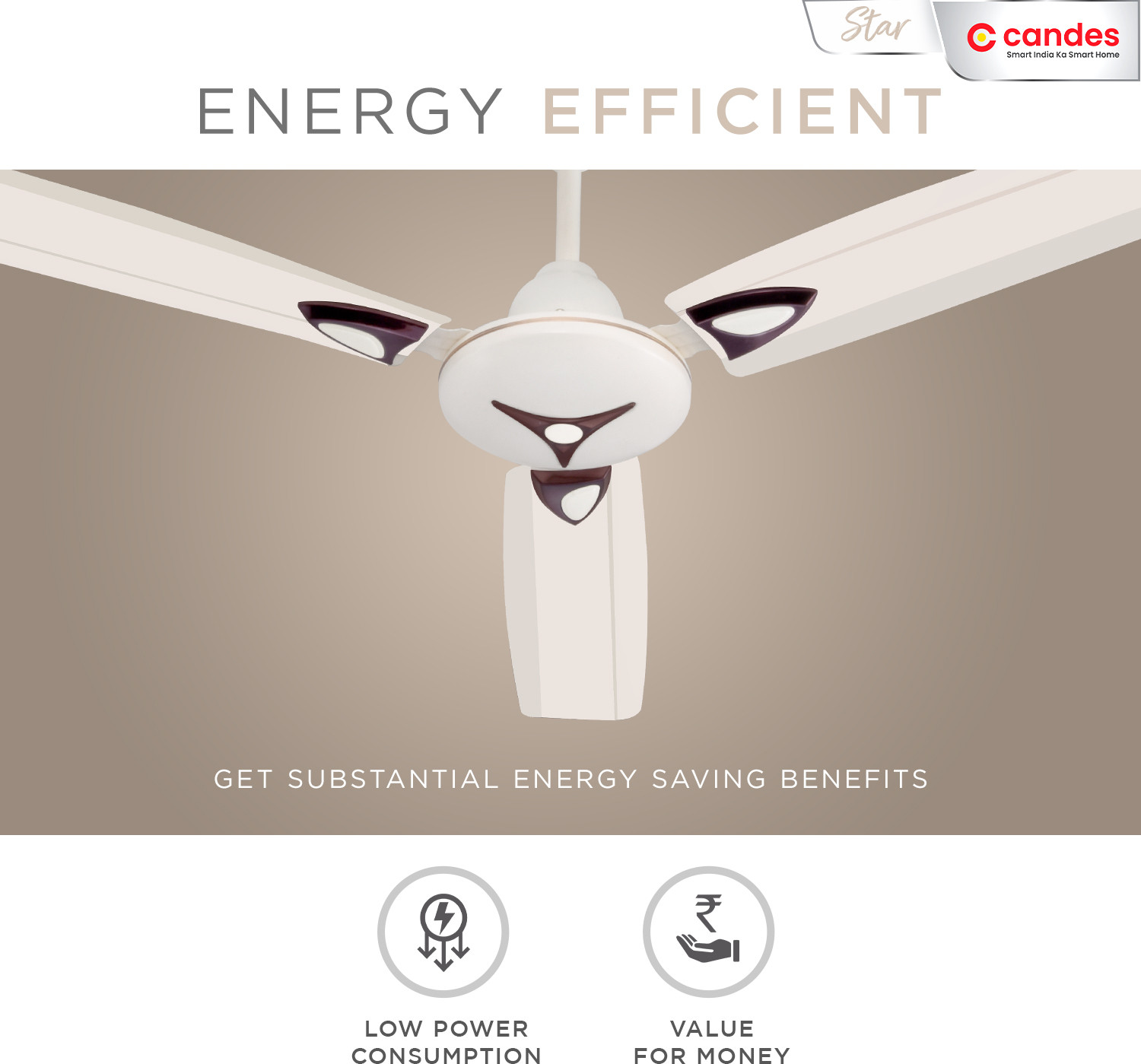 Image of Candes Star Anti-Dust with 2 Year Warranty Energy Saving 1200 mm Ceiling Fan