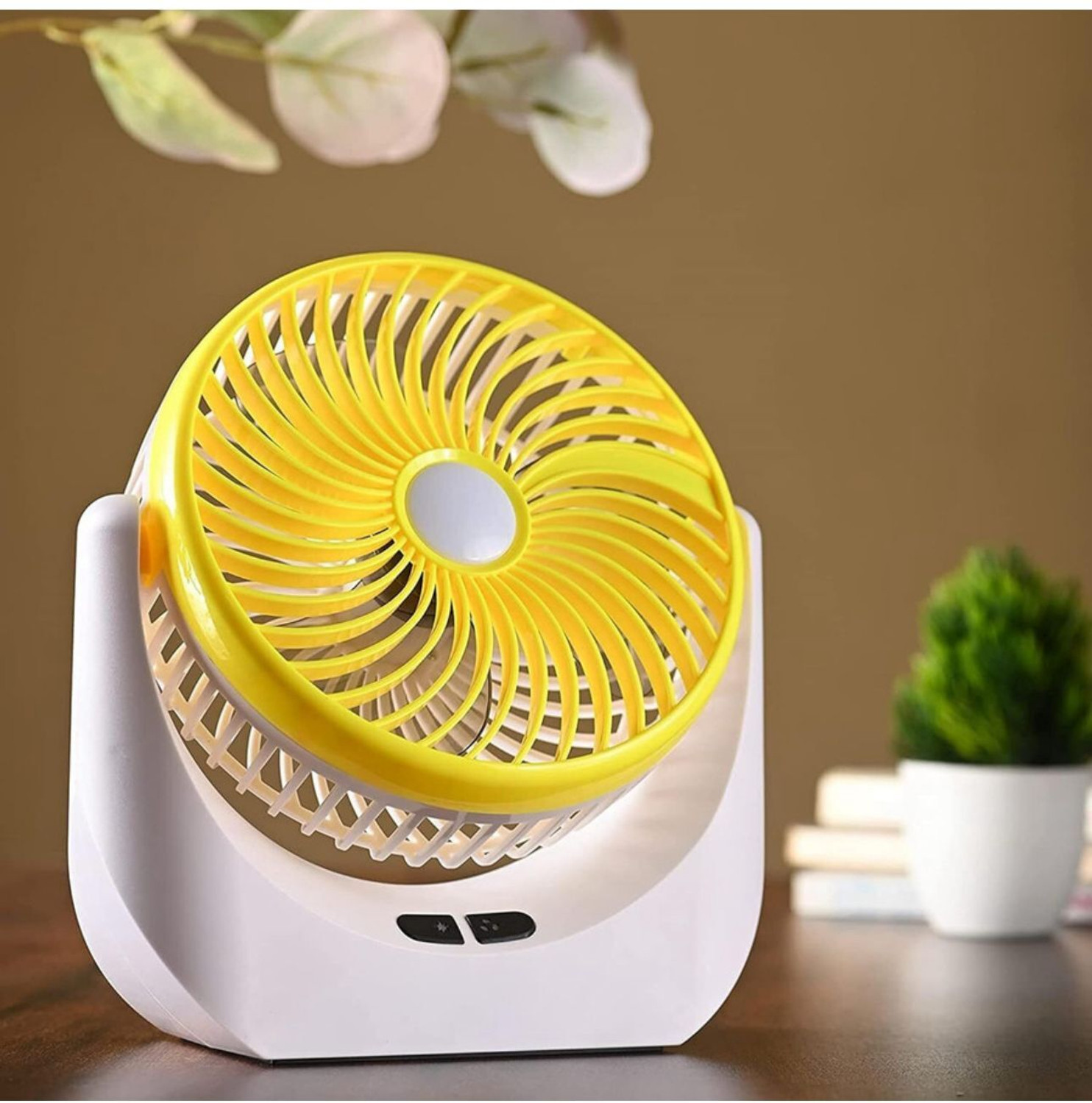 Image of LE'SIJA DECORATIONS Rechargeable Table fan 360with Adjustable USB Charging Battery Operated Ultra High Speed Table Fan (5 Star | multi | Pack of 1)