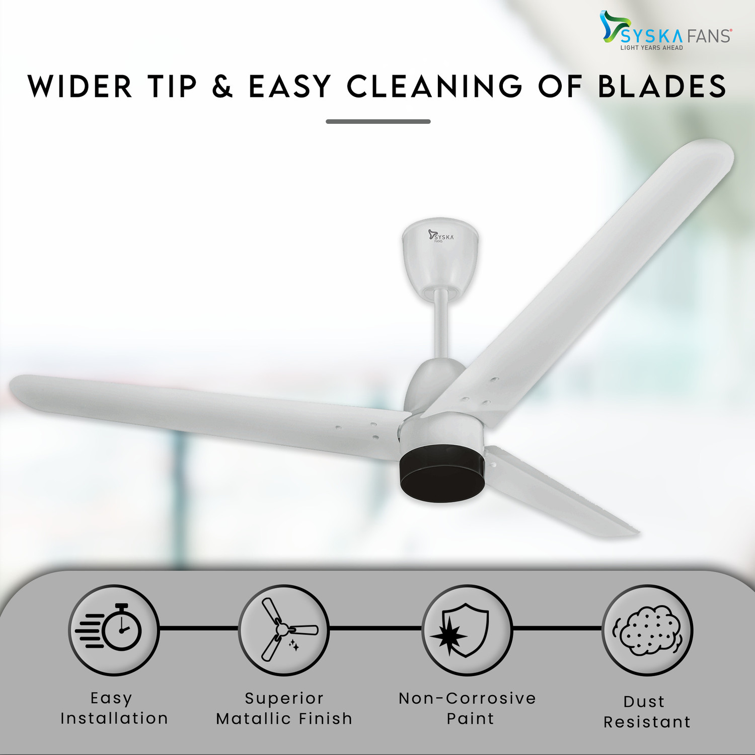 Image of Syska SFR 1500 with 2 Year Warranty BLDC Motor with Remote 1200 mm Ceiling Fan
