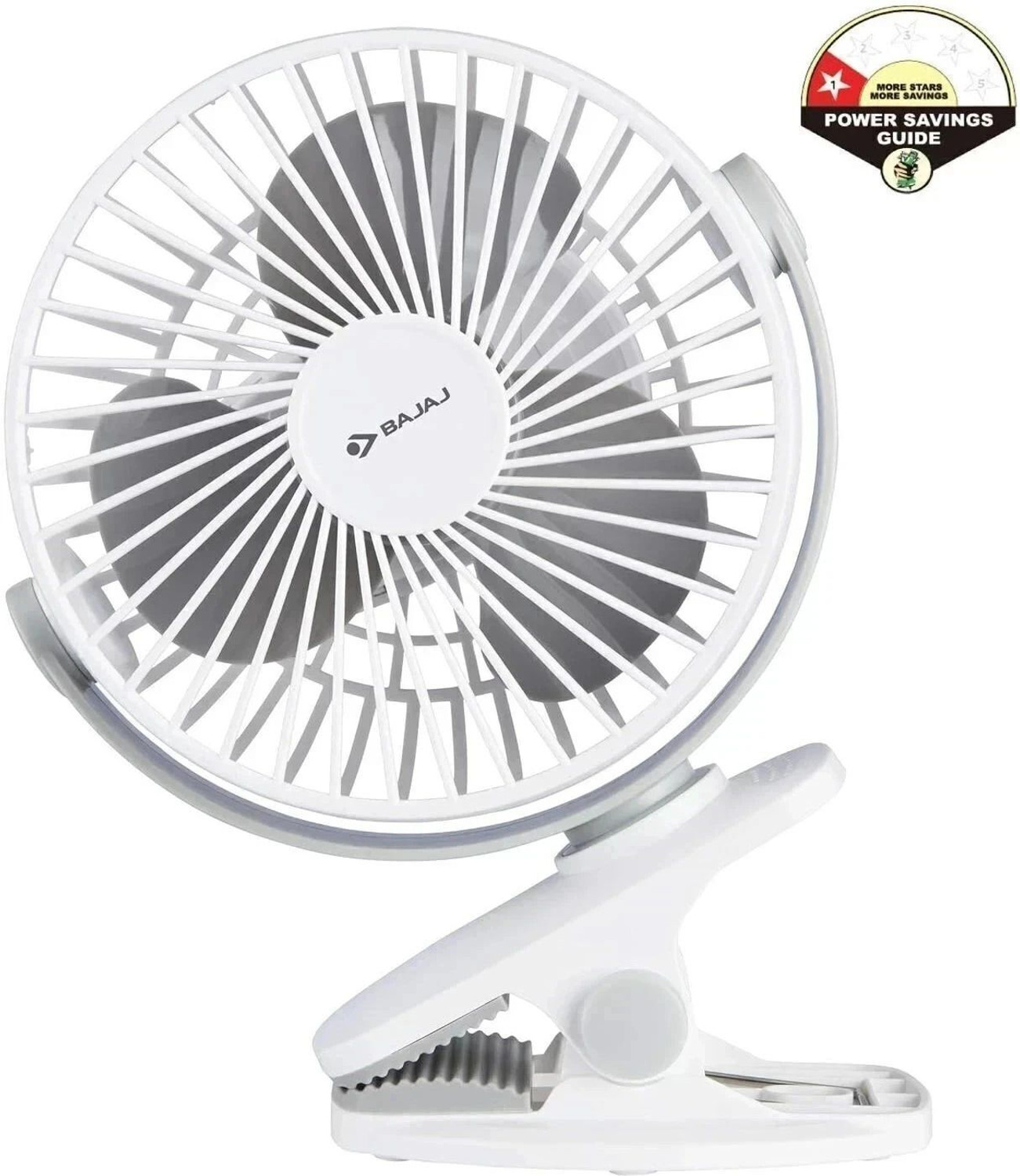 BAJAJ PYGMY MINI 110 MM 10 W HIGH SPEED OPERATION, USB CHARGING, MULTI-CLIP FUNCTION PERSONAL FAN (WHITE) 110 mm 3 Blade Table Fan  (White, Pack of 1)
