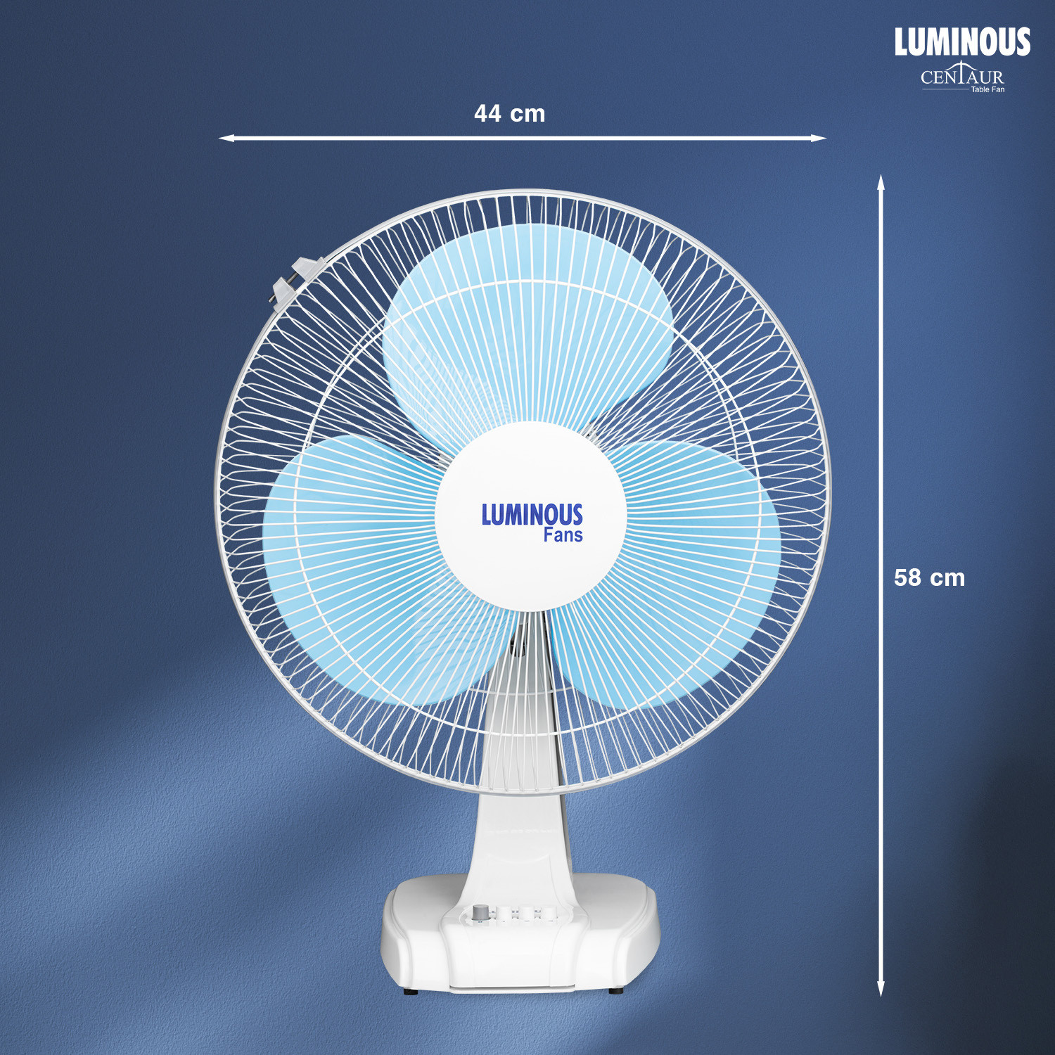 Image of RR Signature Centaur 400 mm 3 Blade Table Fan (Blue | Pack of 1)