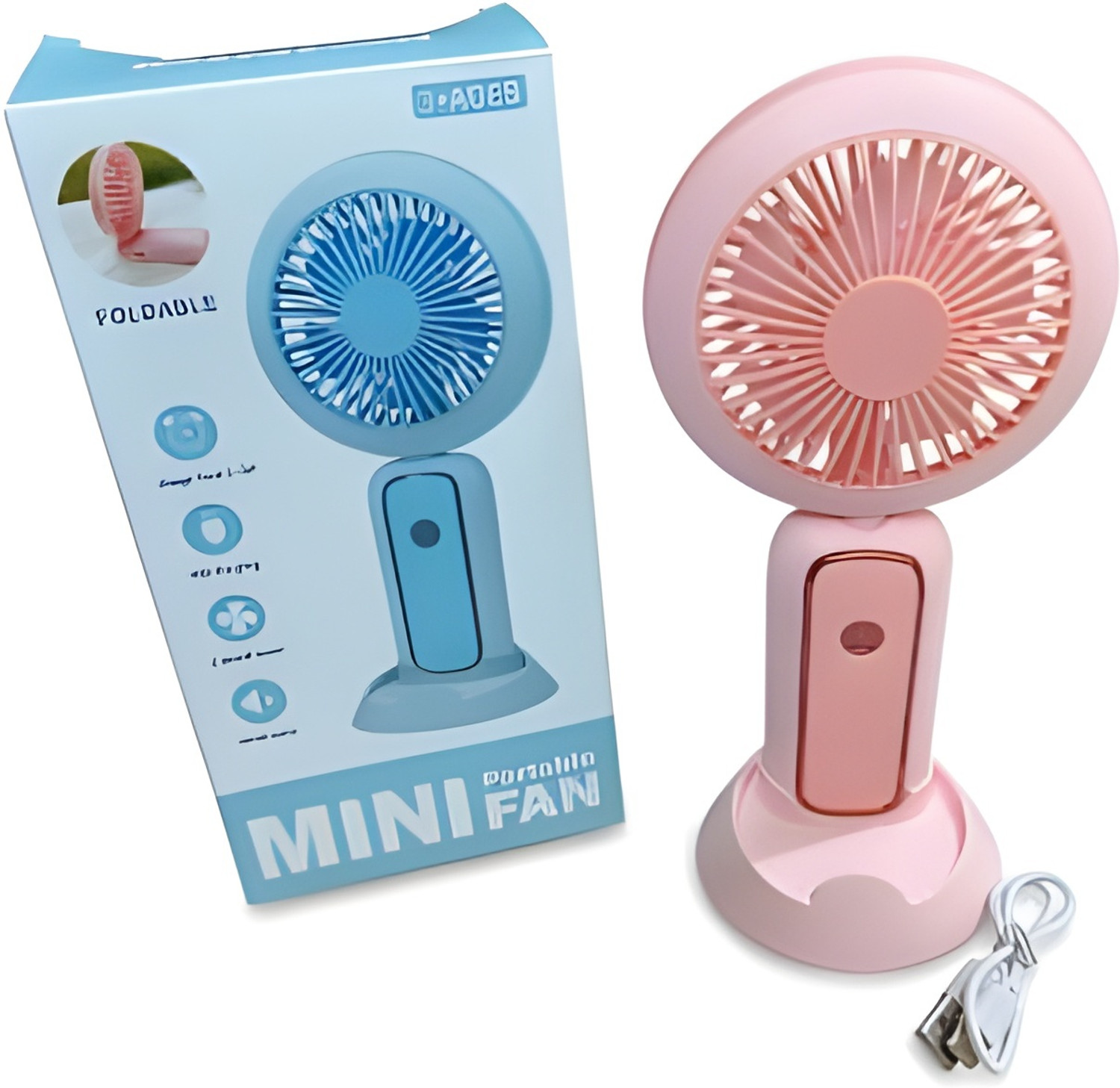 Image of LE'SIJA DECORATIONS Rechargeable Table fan 360with Adjustable USB Charging Battery Operated Ultra High Speed Table Fan (5 Star | multi | Pack of 1)