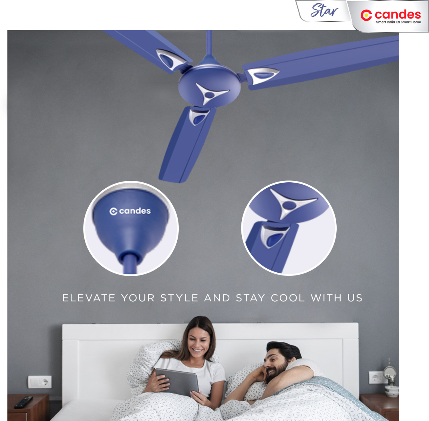 Image of Candes Star Decorative with 2 Year Warranty Ultra High Speed 1200 mm Ceiling Fan