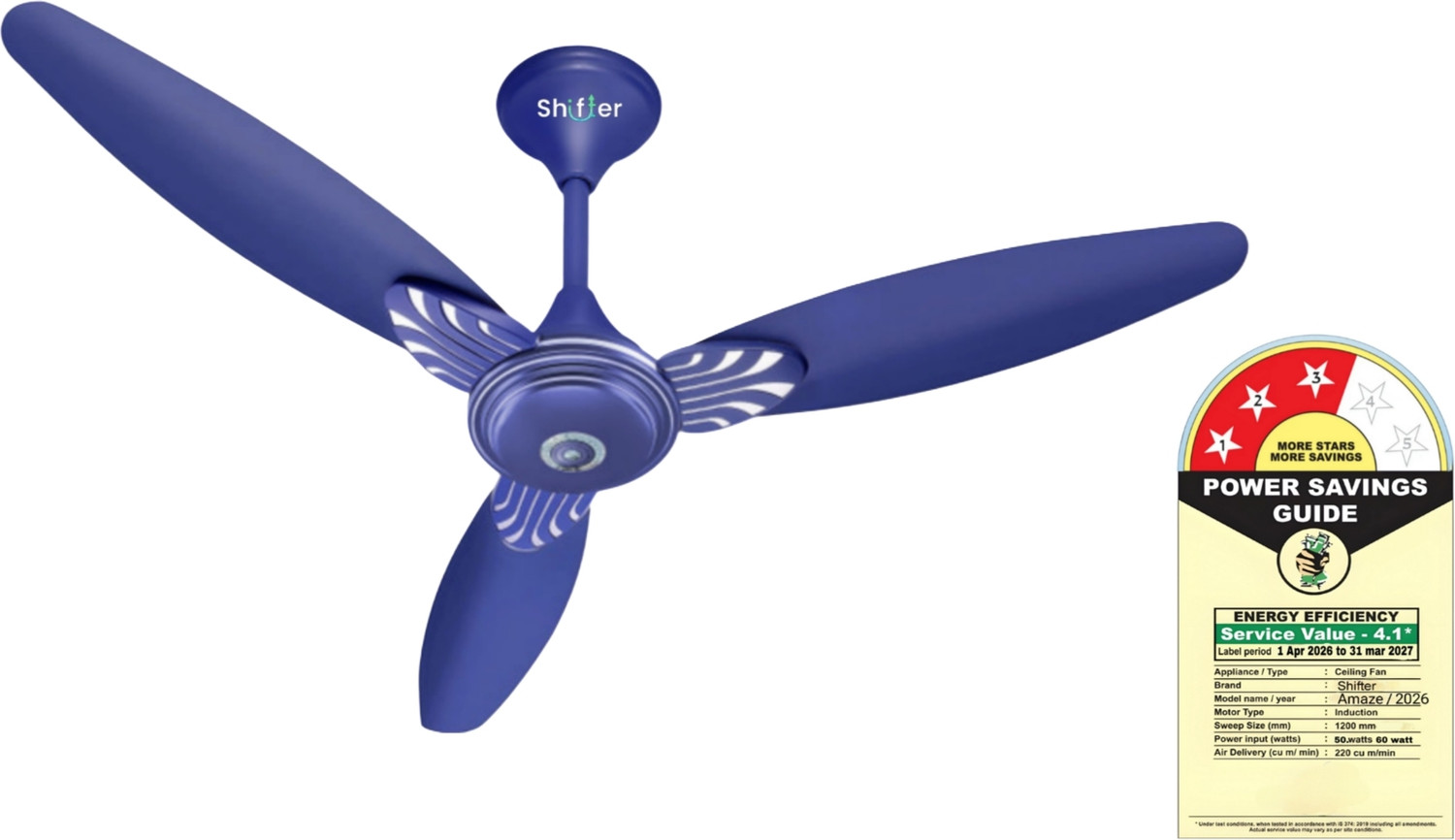 Image of GATUSHOPS 19297 High Air Delivery 90 mm Ceiling Fan (1 Star | Multicolor | Pack of 1)