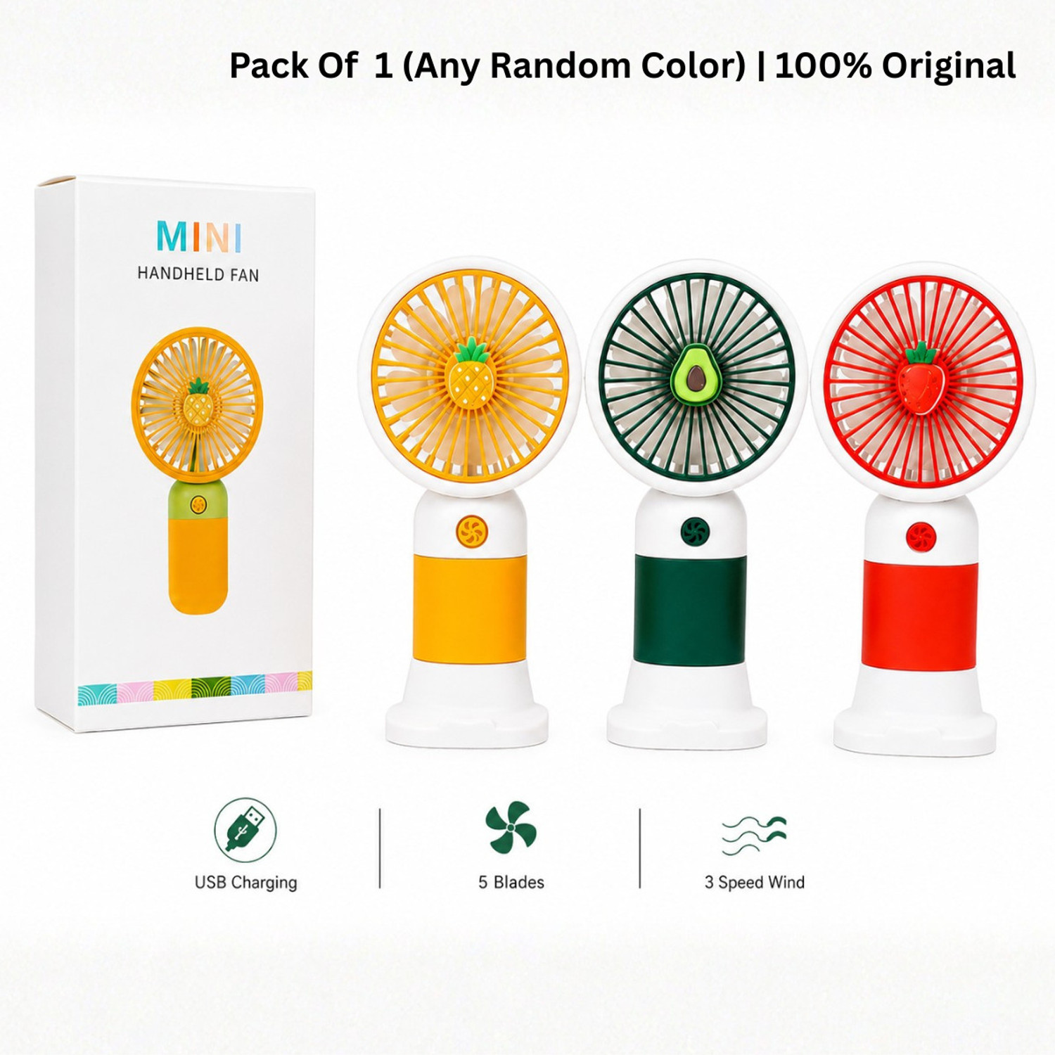 Image of yogi Foldable Rechargeable Table Fan Portable Fan with Adjustable Stand Mini Desk Fan Anti Dust, Anti Rust, High Air Delivery 3.5 mm Table Fan (4 Star | Green | Pack of 1)
