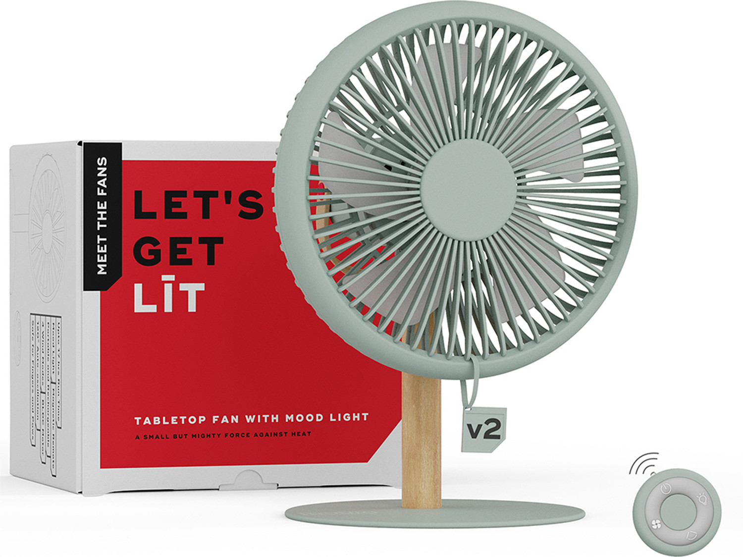 Image of KOVAH Portable Rechargeable Desk Fan with 3 Speed Control, USB Charging BLDC Motor 150 mm Table Fan (Solid Green | Pack of 1)