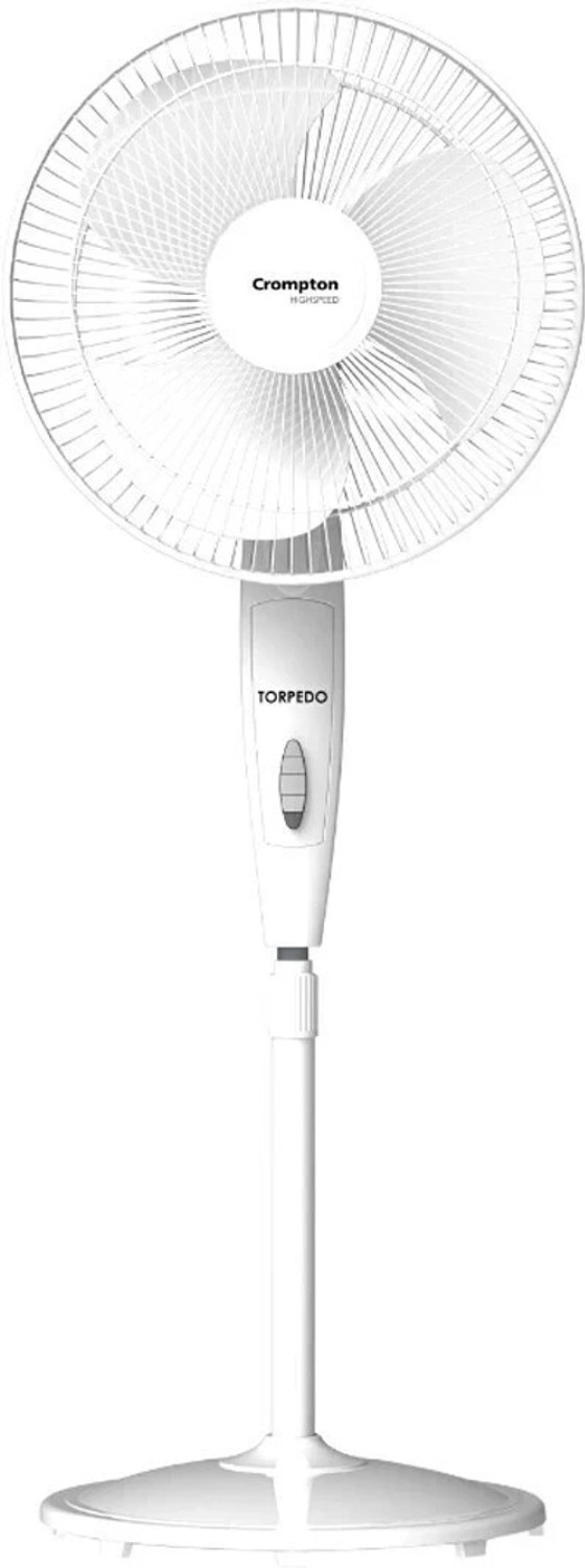 CROMPTON Highspeed Torpedo 400 mm 3 Blade Pedestal Fan  (KD White, P