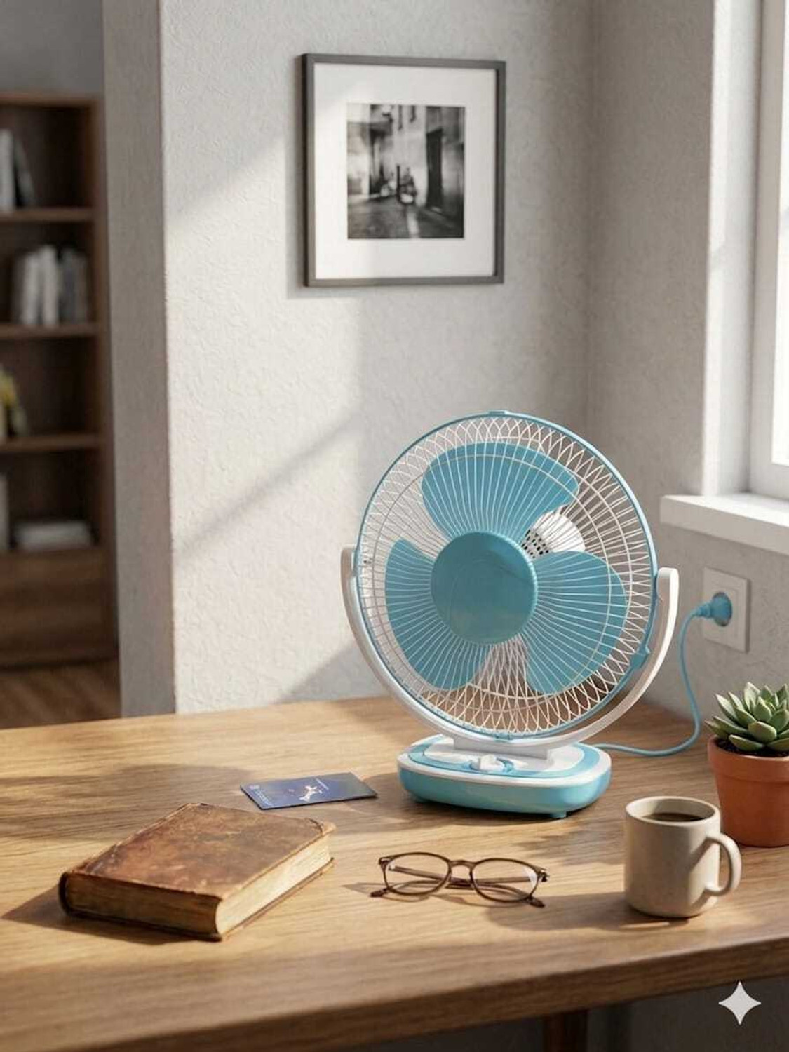 Image of Windar 300mm(12Inch.) Mini AC Cooler Fan, Small Evaporative Air Table Fan For HomeE128 Silent Operation 300 mm Table Fan (5 Star | White | Pack of 1)