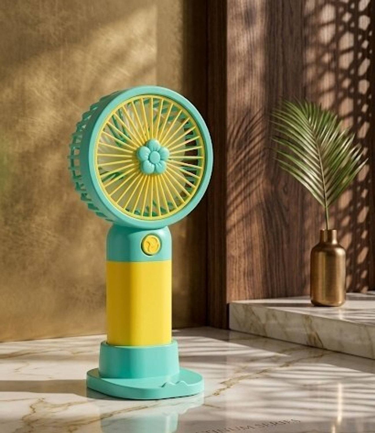 Image of YAKUNOX Handheld Mini Fan Rechargeable | 2 Speed USB Portable Desk Fan BLDC Motor 100 mm Table Fan (multi colour | Pack of 1)