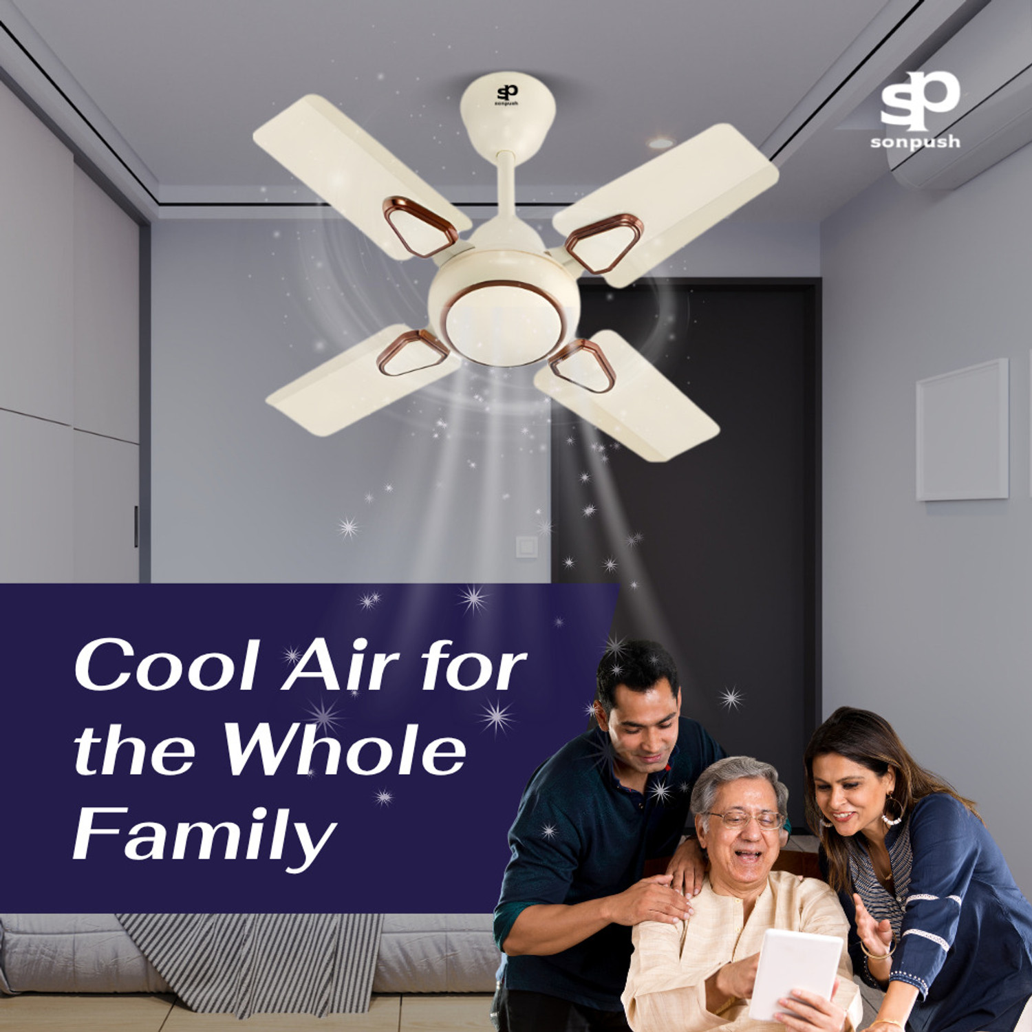 Image of GATUSHOPS 19297 High Air Delivery 90 mm Ceiling Fan (1 Star | Multicolor | Pack of 1)