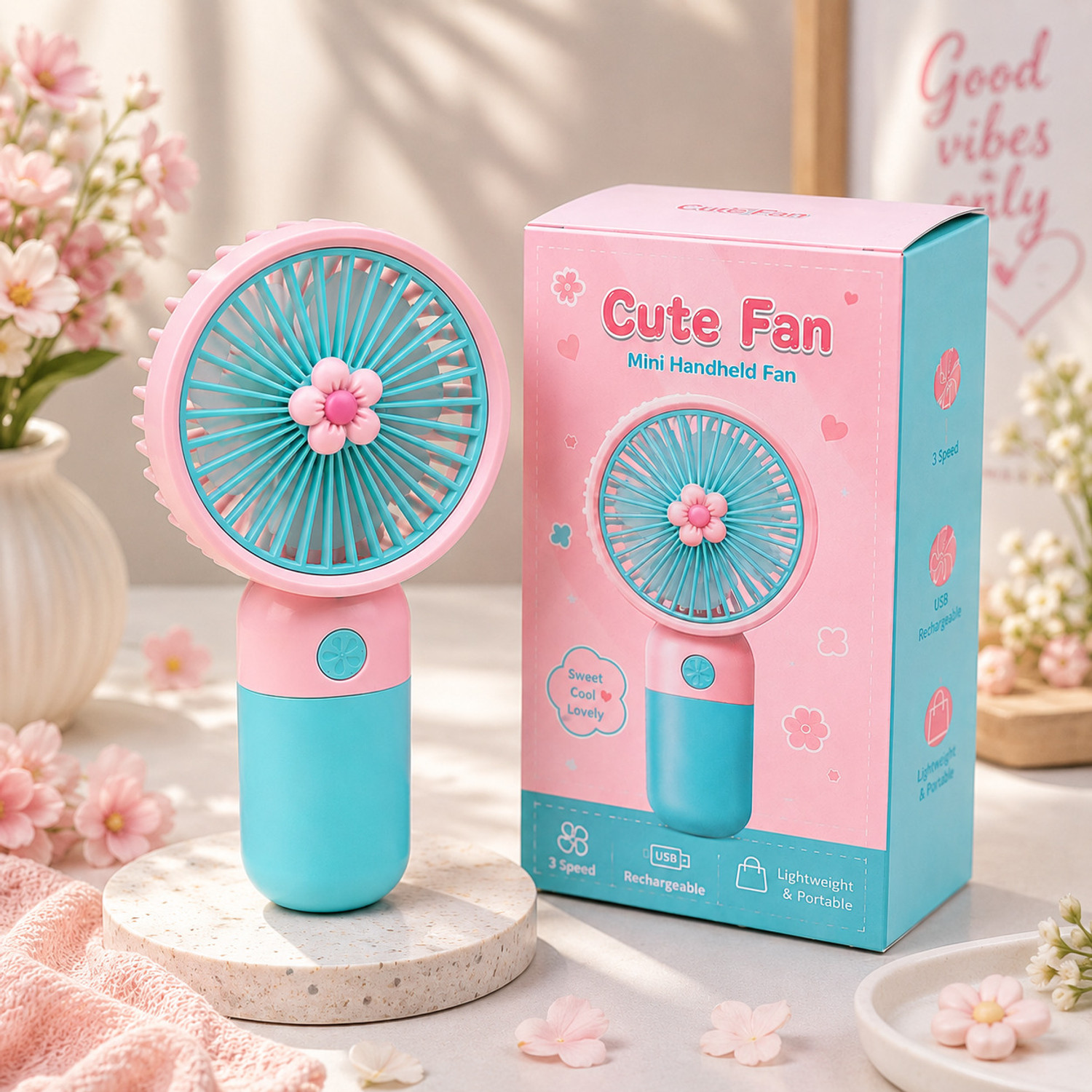 Image of PARADISEECOM (Table Fan) TurboGale: Power-Packed Table Fan for Instant Cooling QO266 with 1 Year Warranty 1000 mm Table Fan (Multicolor | Pack of 1)