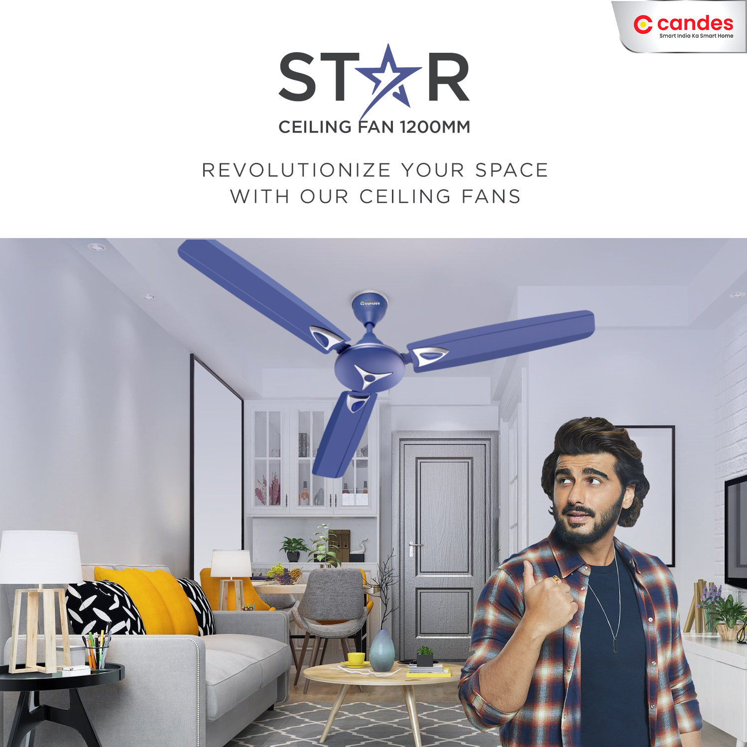 Image of Candes Star Decorative with 2 Year Warranty Ultra High Speed 1200 mm Ceiling Fan