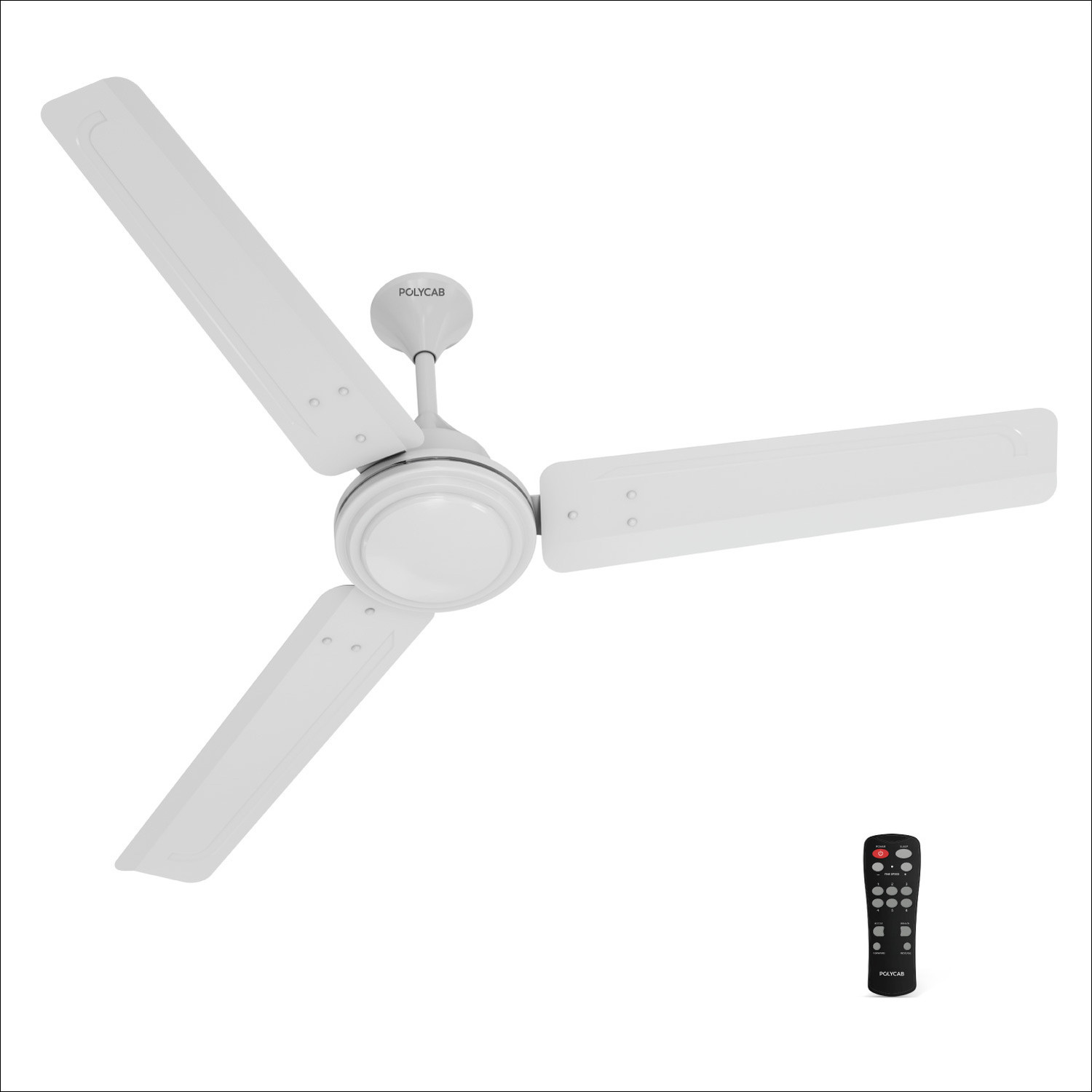Polycab BLDC 1200 MM High Speed Ceiling Fan With Remote (White) 1200 m