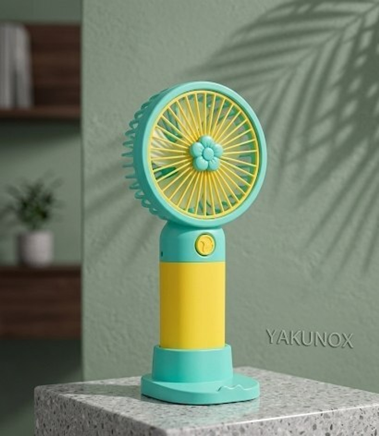Image of YAKUNOX Mini USB Fan Portable Rechargeable Cooling Fan for Travel Random Colour Anti Dust 90 mm Table Fan (Multicolor | Pack of 1)
