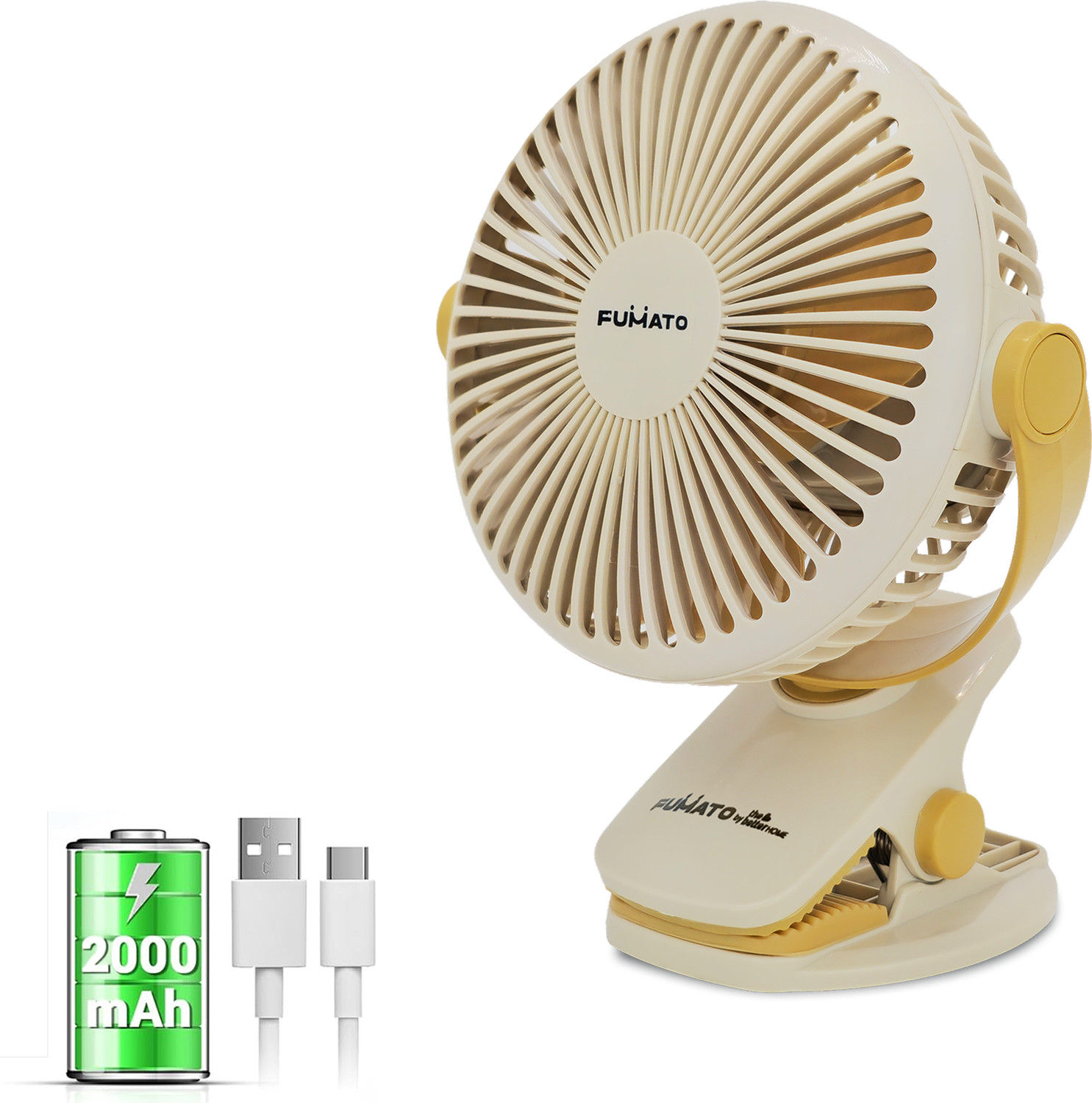 Image of KOVAH Portable Rechargeable Desk Fan with 3 Speed Control, USB Charging BLDC Motor 150 mm Table Fan (Solid Green | Pack of 1)