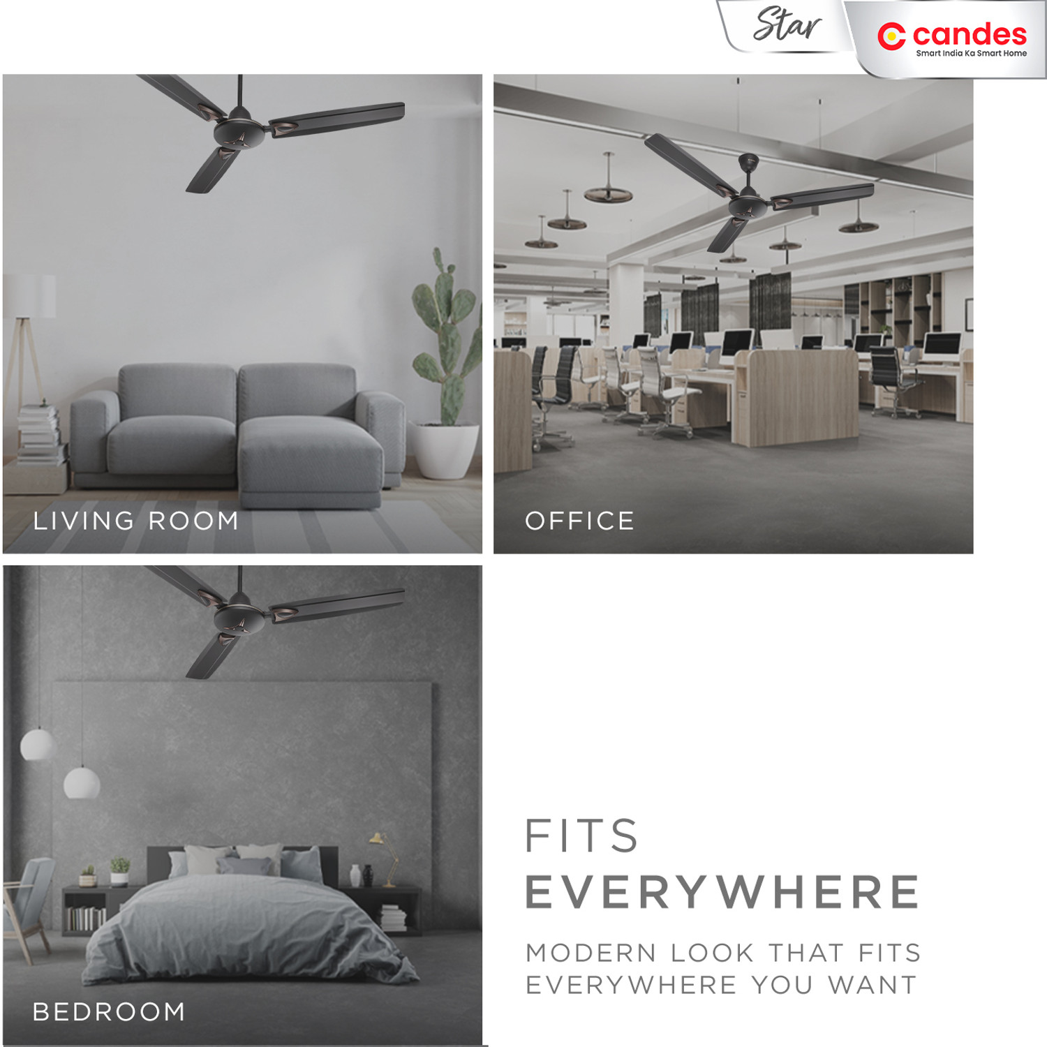 Image of Candes Star Decorative with 2 Year Warranty Ultra High Speed 1200 mm Ceiling Fan