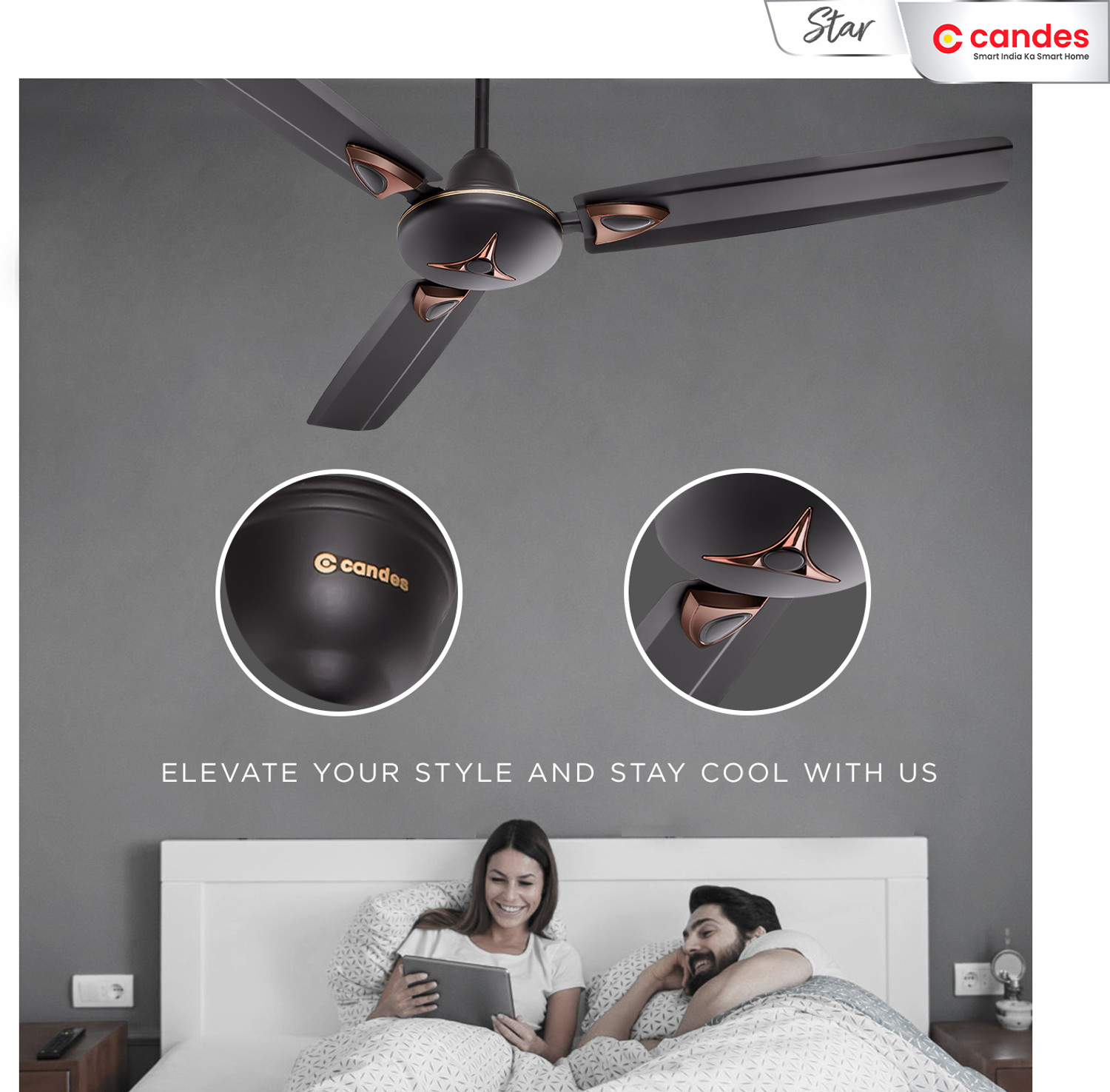 Image of Candes Star Decorative with 2 Year Warranty Ultra High Speed 1200 mm Ceiling Fan