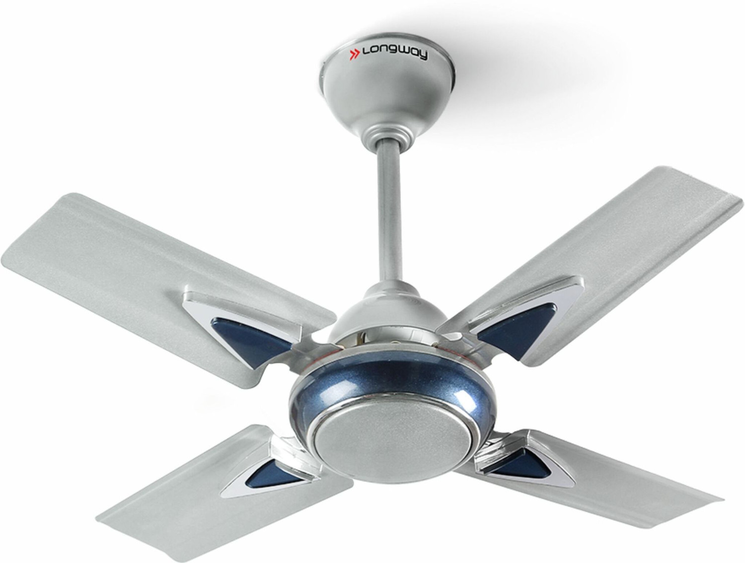 Longway Starlite-1 P1 600 mm Ultra High Speed 4 Blade Ceiling Fan  (Silver Blue, Pack of 1)