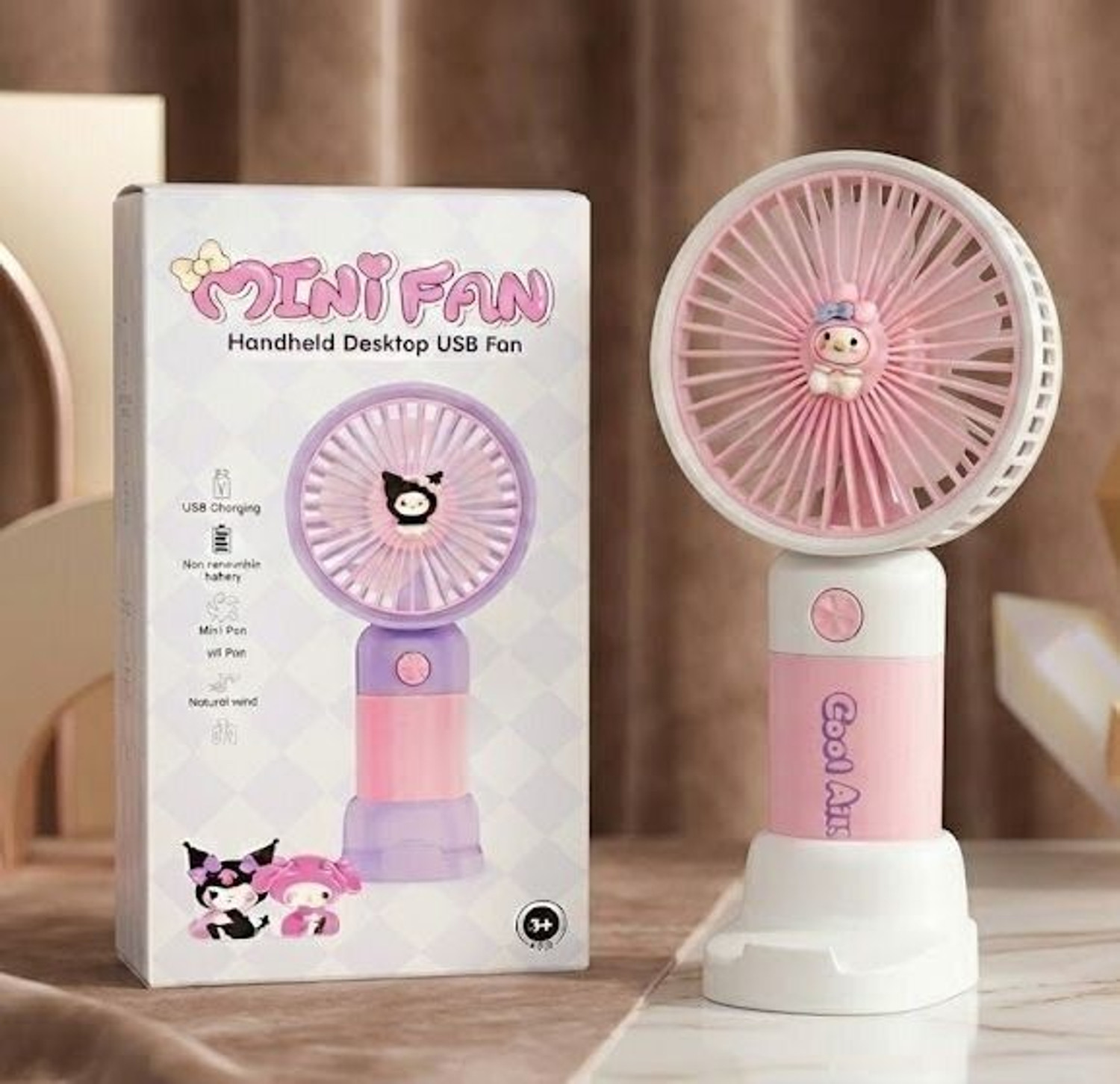 Image of Radhe High Speed Rechargeable Table Fan with LED Light For Office Desk, Home 254 Ultra High Speed 1400 mm Table Fan (5 Star | Multicolor | Pack of 1)