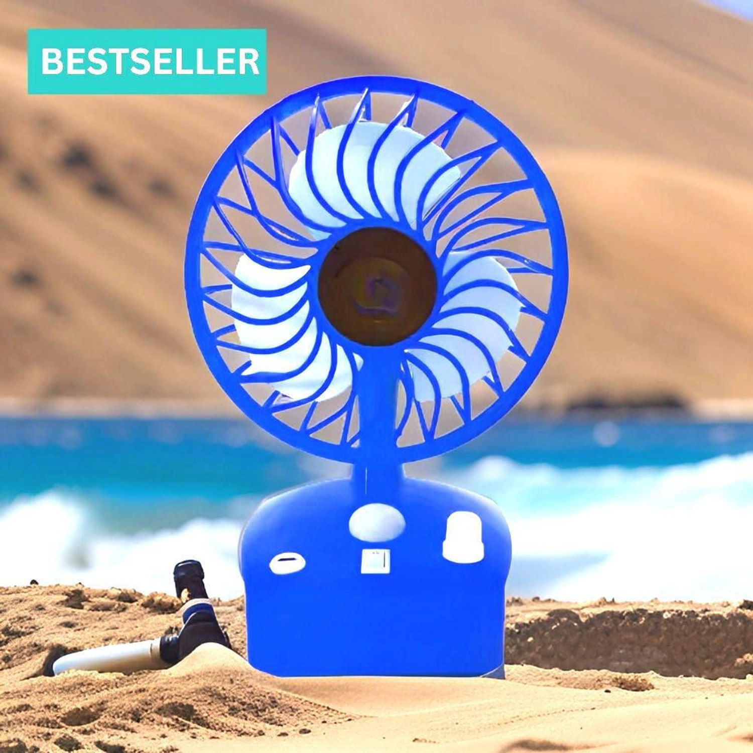 Image of Gatushop High Speed Rechargeable Table Fan with LED Light For Office Desk, Home F3597 Ultra High Speed 1400 mm Table Fan (5 Star | Multicolor | Pack of 1)