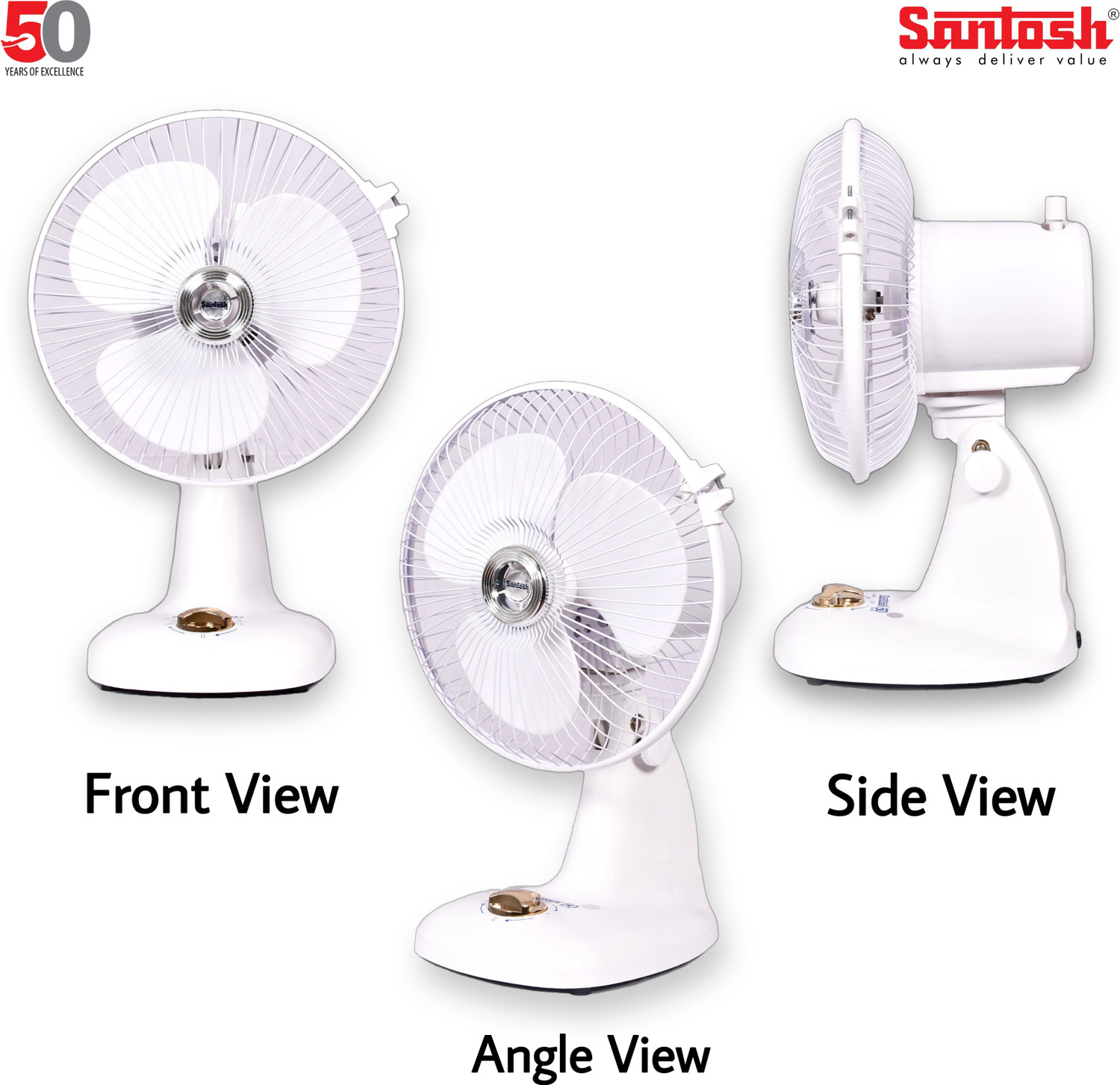 Image of Santosh Sandy 9inch Red White with 2 Year Warranty Energy Saving 225 mm Table Fan
